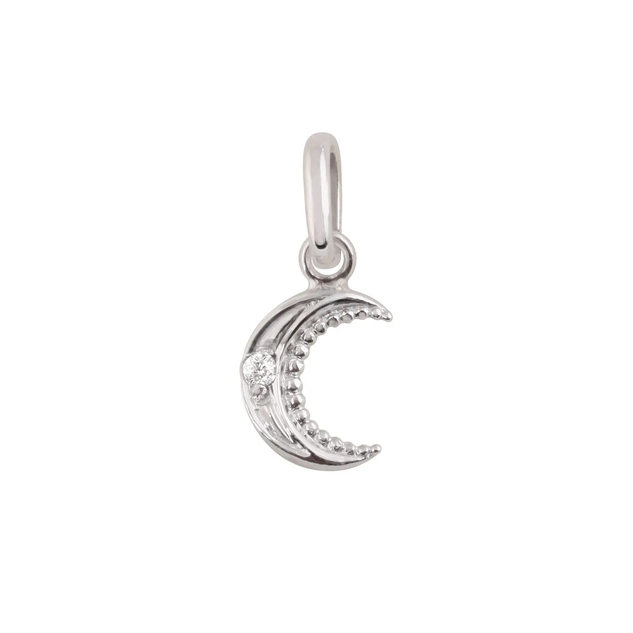 Petite Moon diamond pendant, White Gold