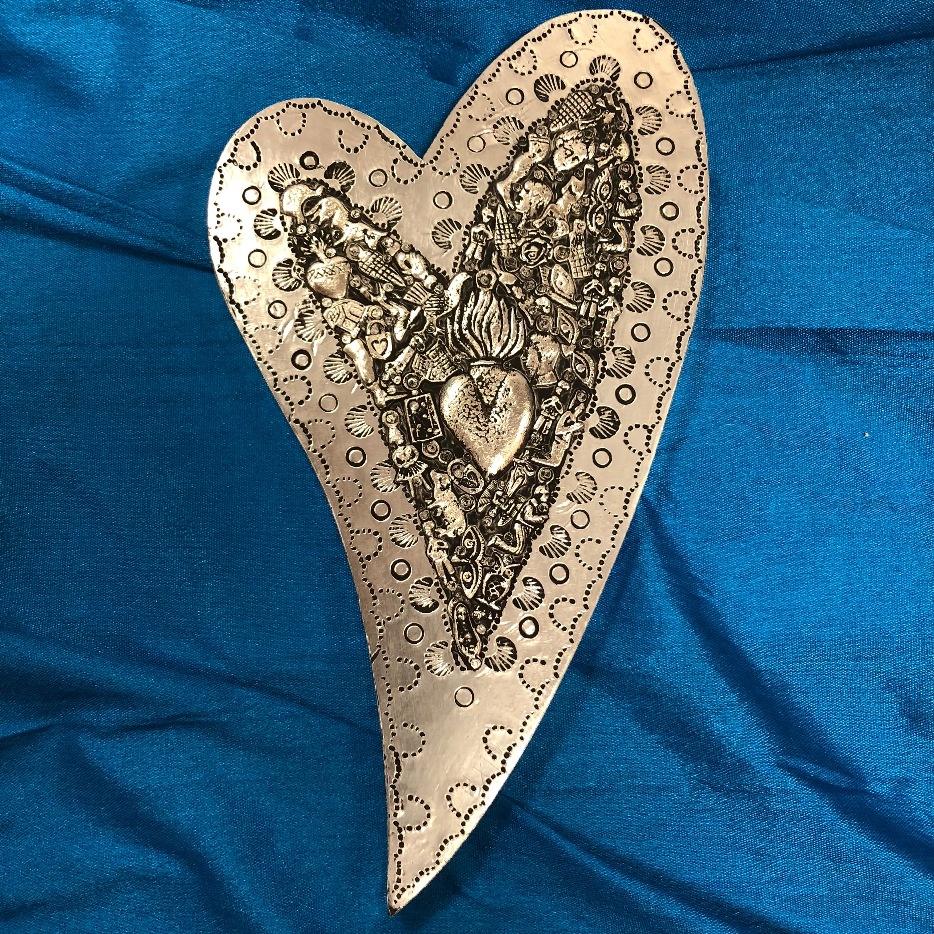 Pewter Wood Hearts