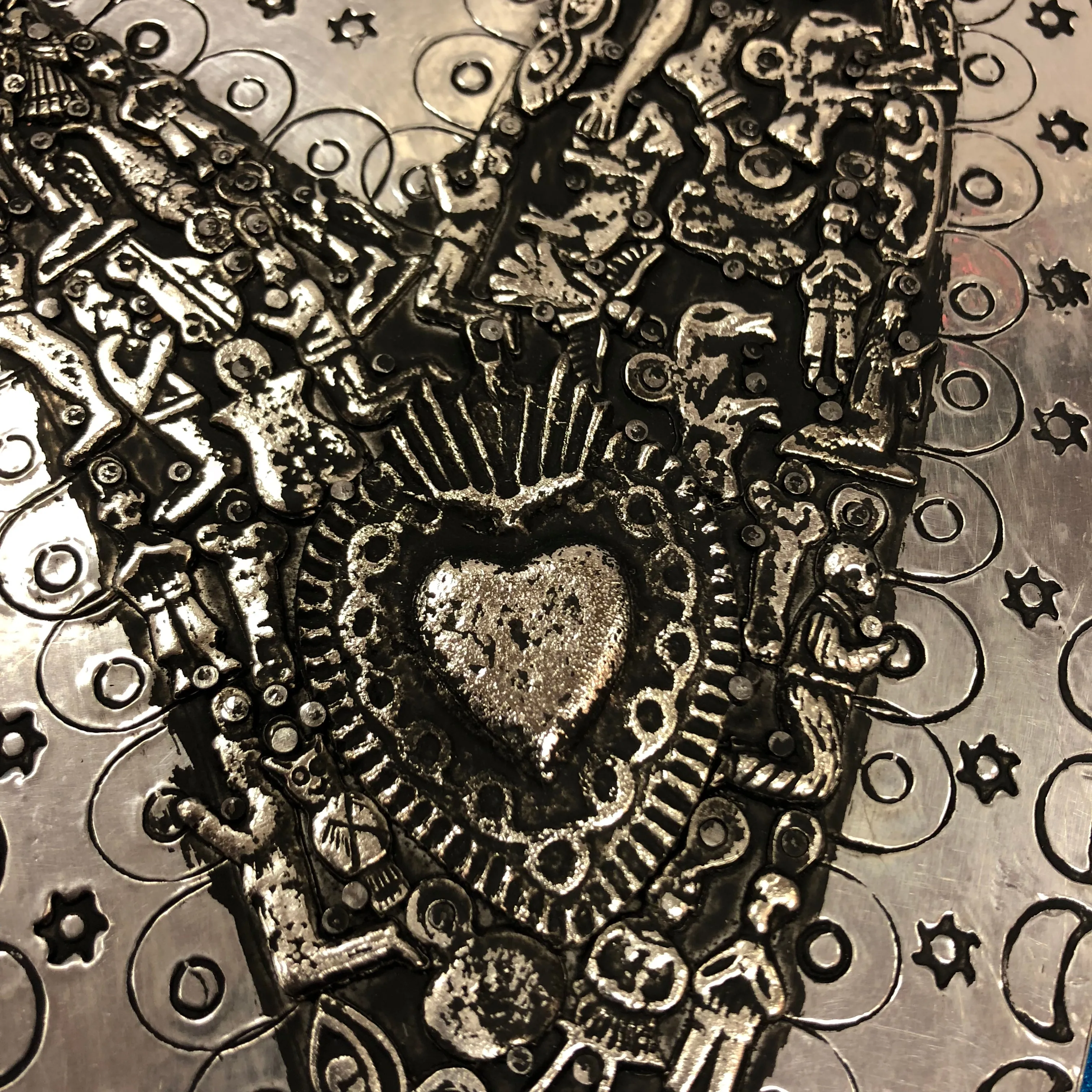 Pewter Wood Hearts