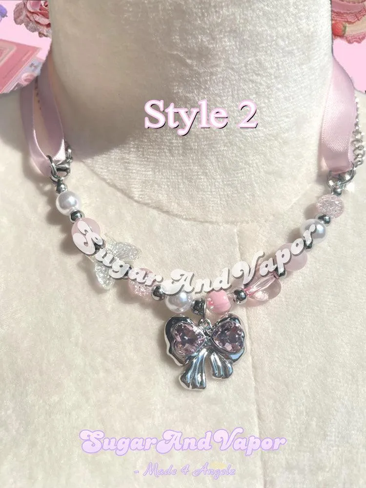 Pink Fairycore Beaded Multi-ways Necklace