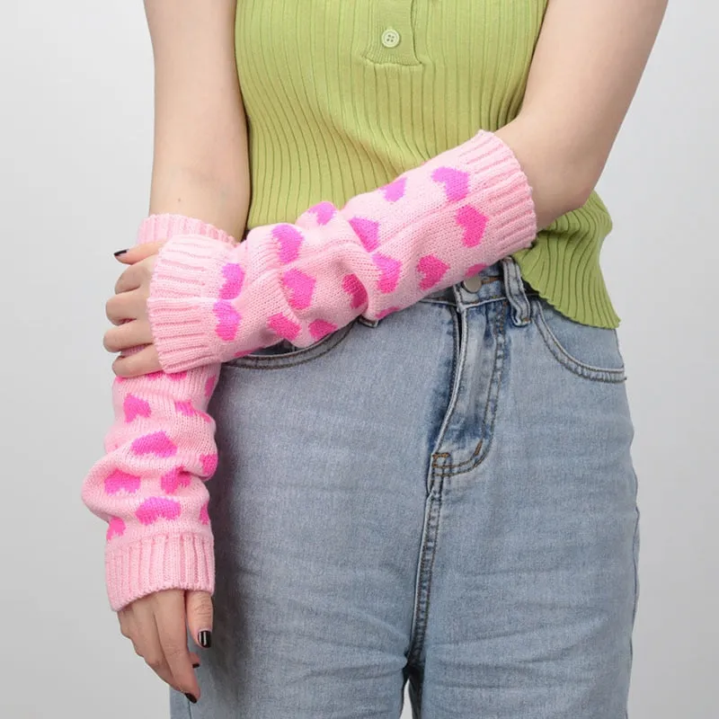 Pink Heart Arm Warmers - Cupcake