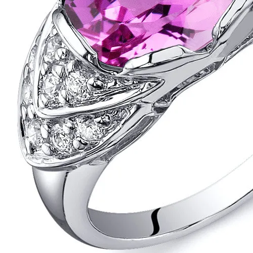 Pink Sapphire Oval Cut Sterling Silver Ring Size 5