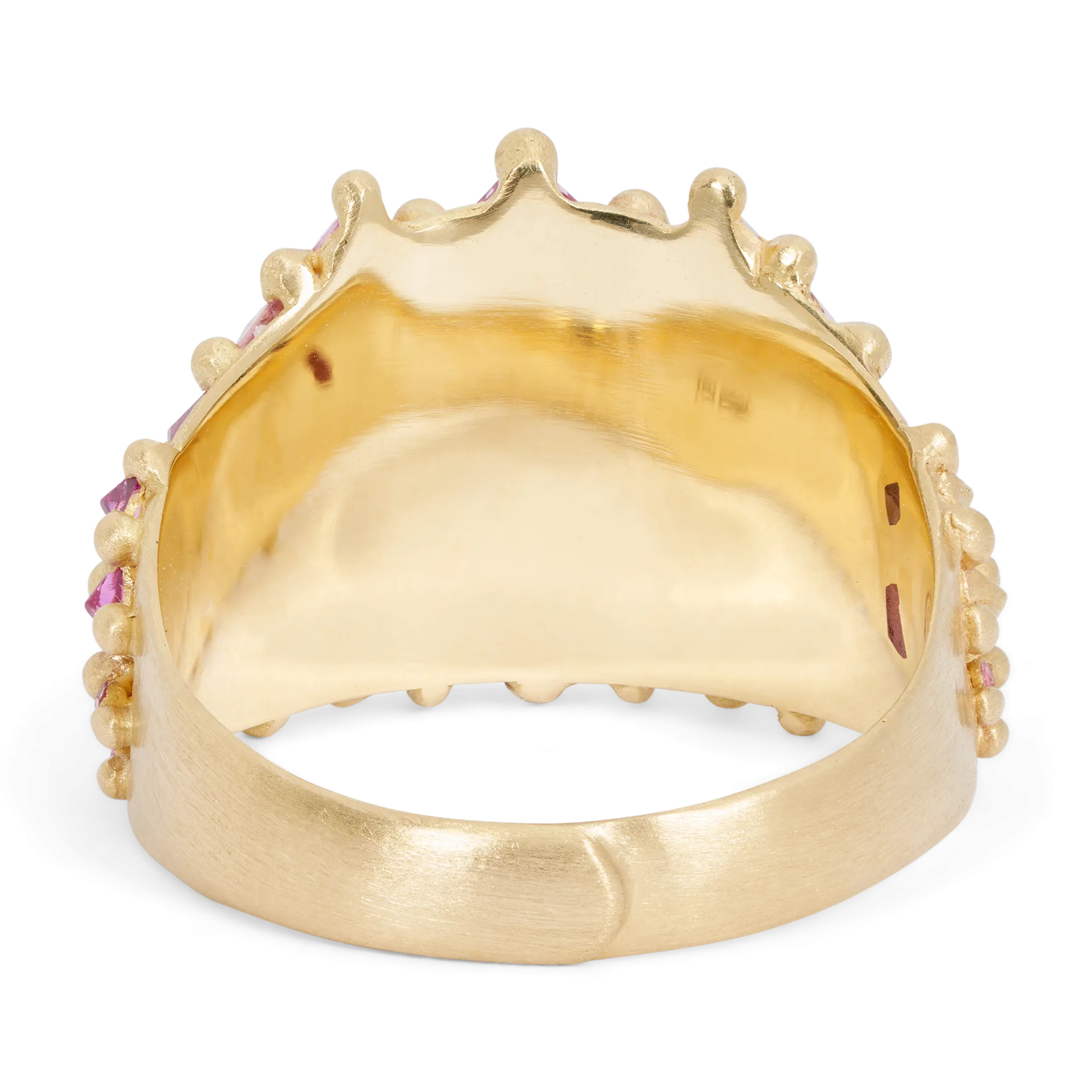 Pink Snap Dragon Half Shield Ring - Made to Order