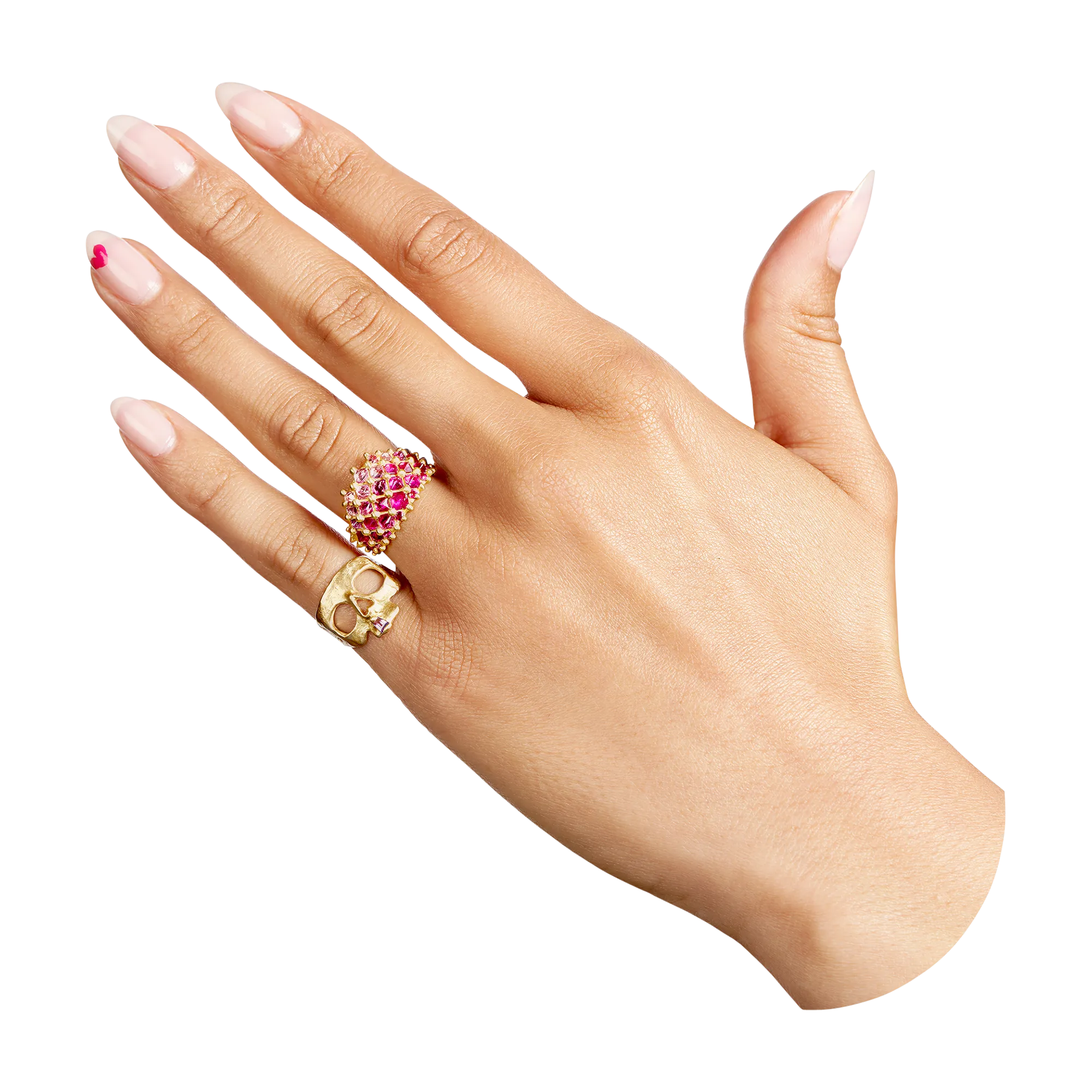 Pink Snap Dragon Half Shield Ring - Made to Order