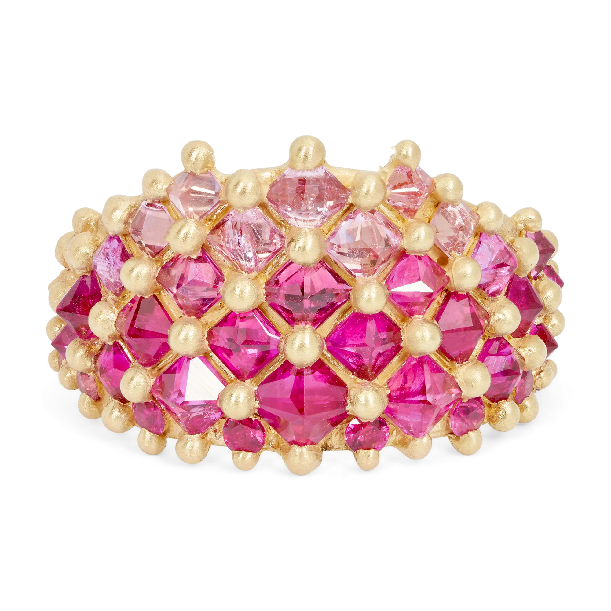 Pink Snap Dragon Half Shield Ring - Made to Order