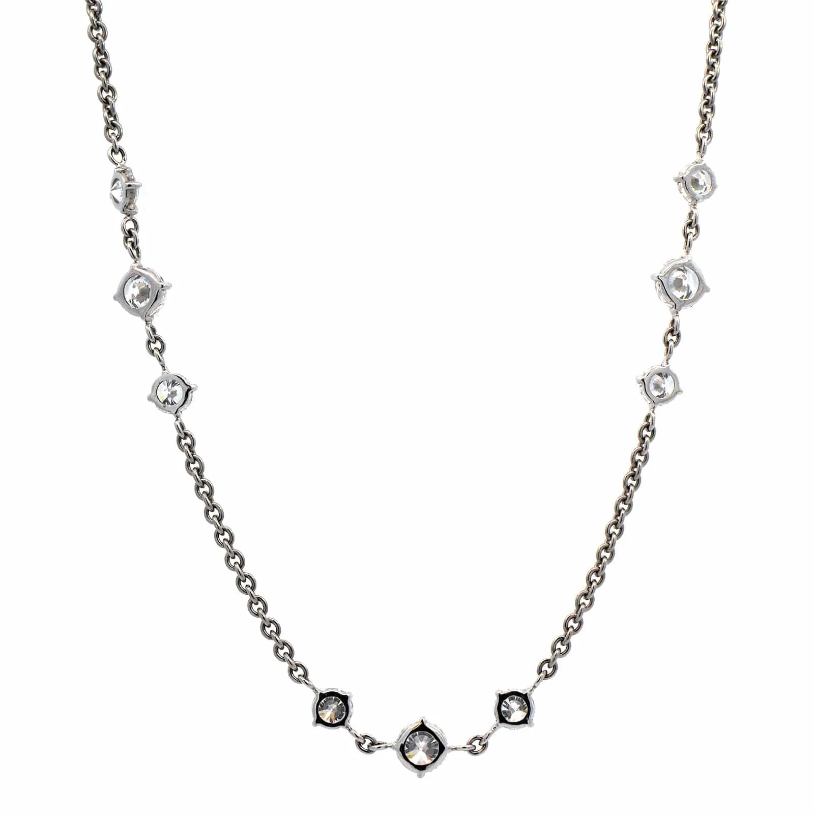 Platinum Diamond By The Yard Necklace