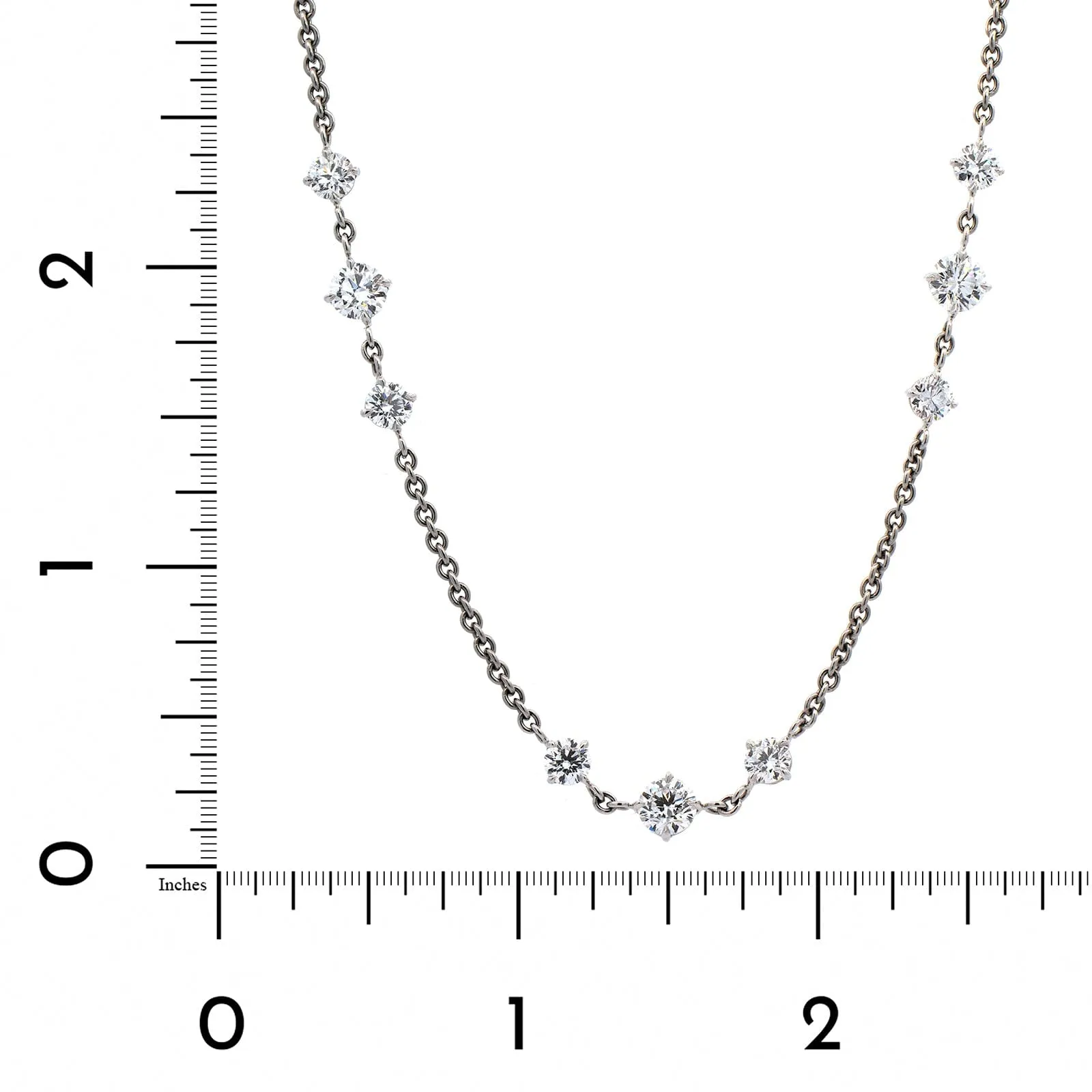 Platinum Diamond By The Yard Necklace