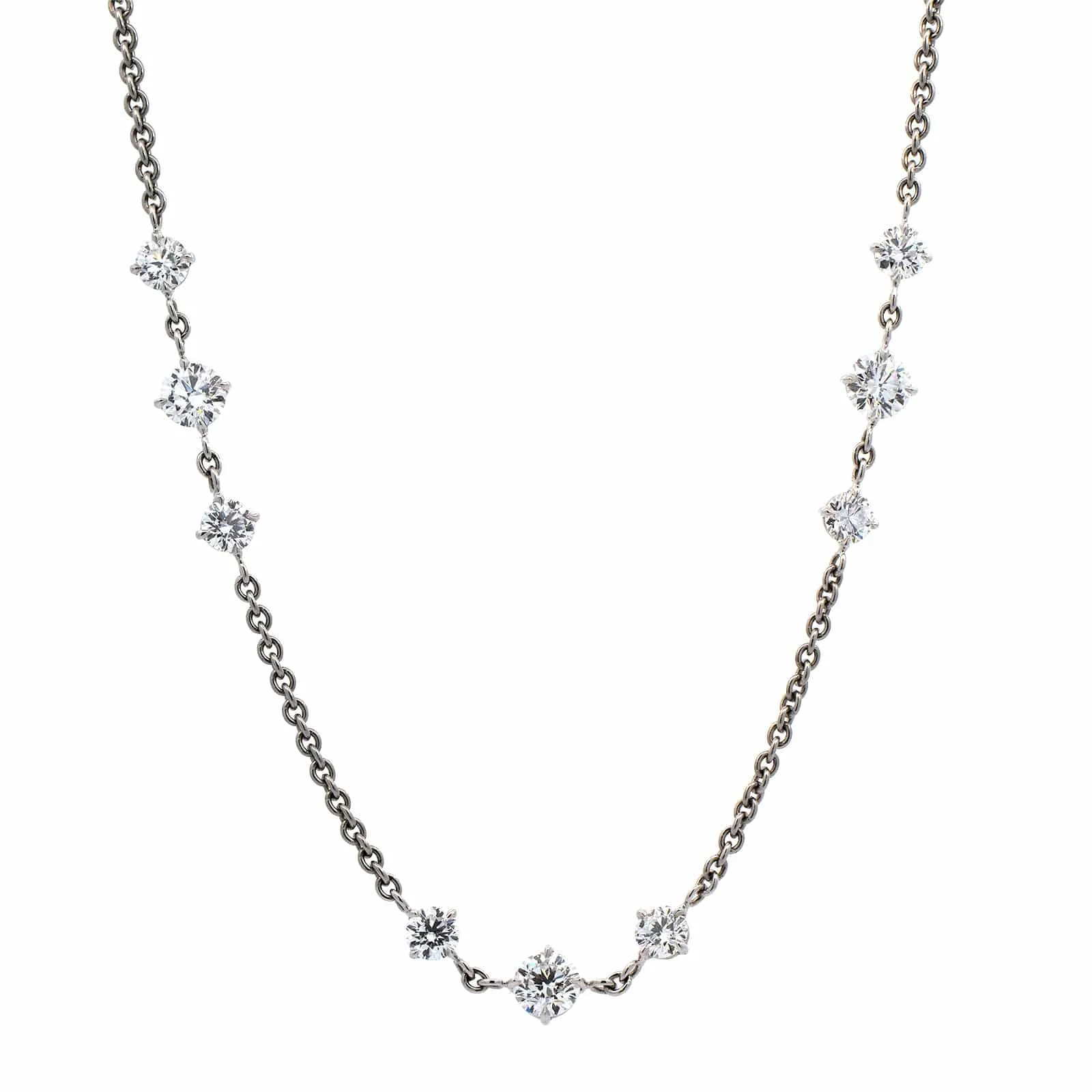 Platinum Diamond By The Yard Necklace