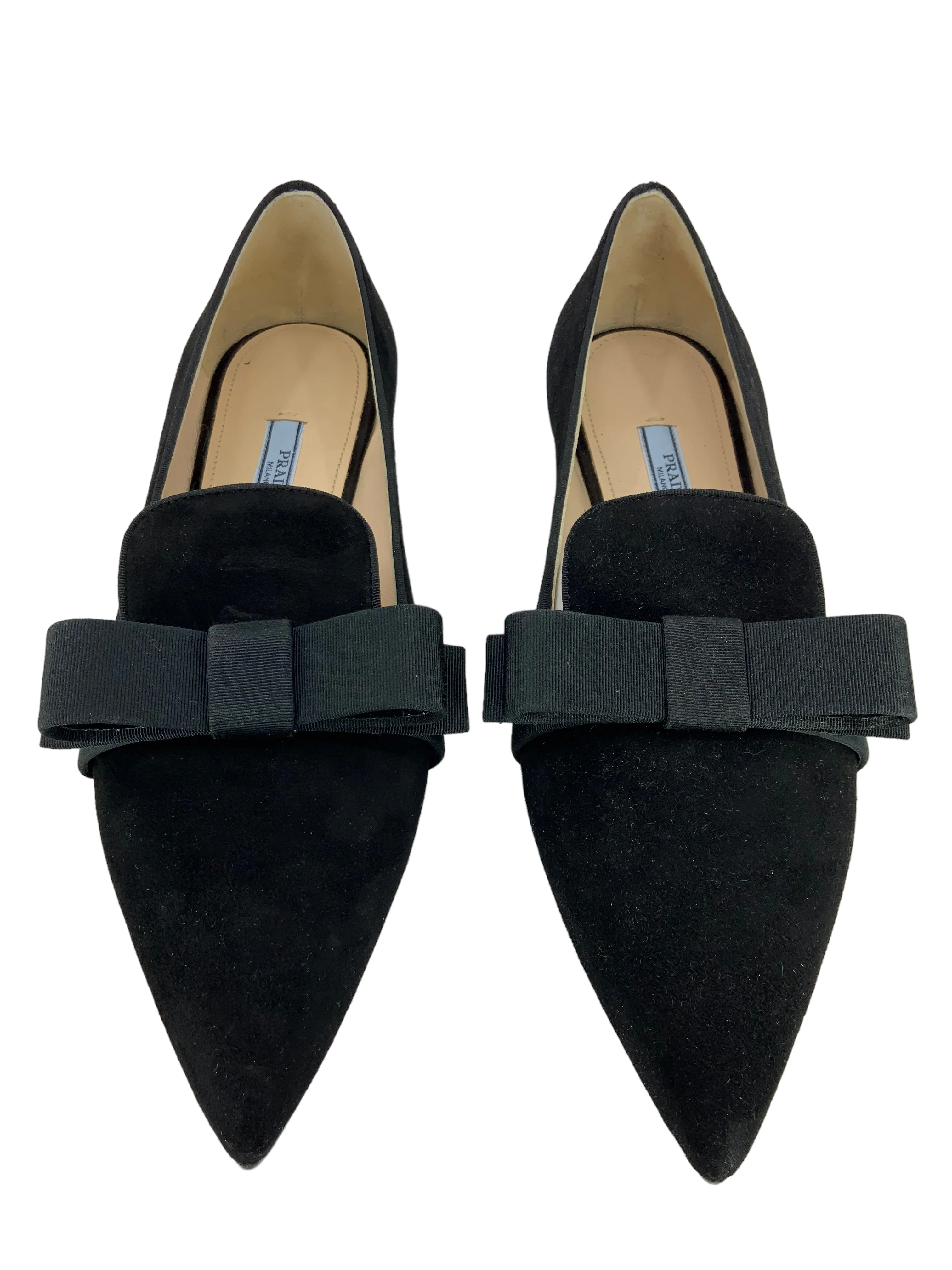 Prada Suede Point-Toe Bow Pump Size 7