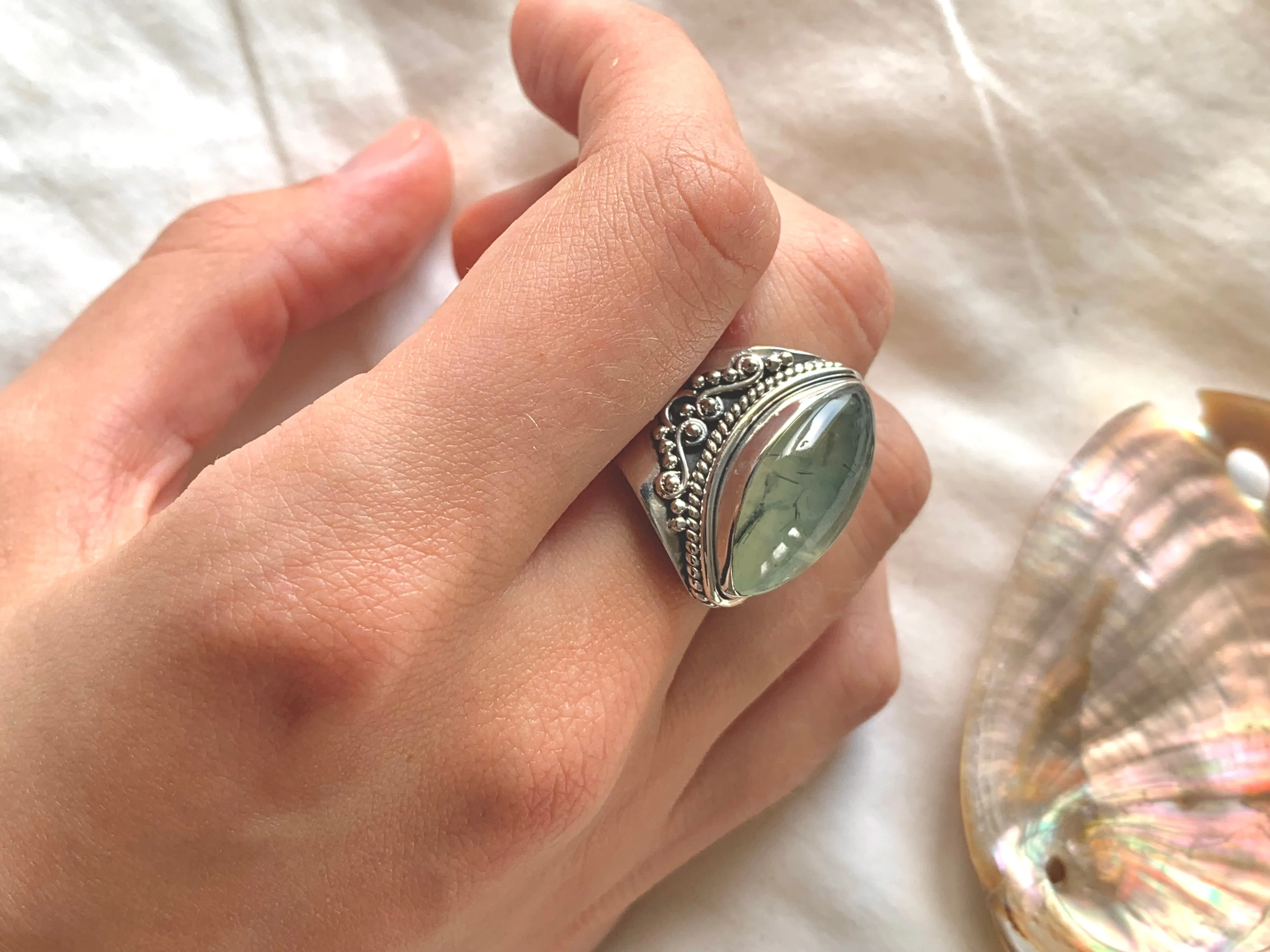 Prehnite Kai Ring