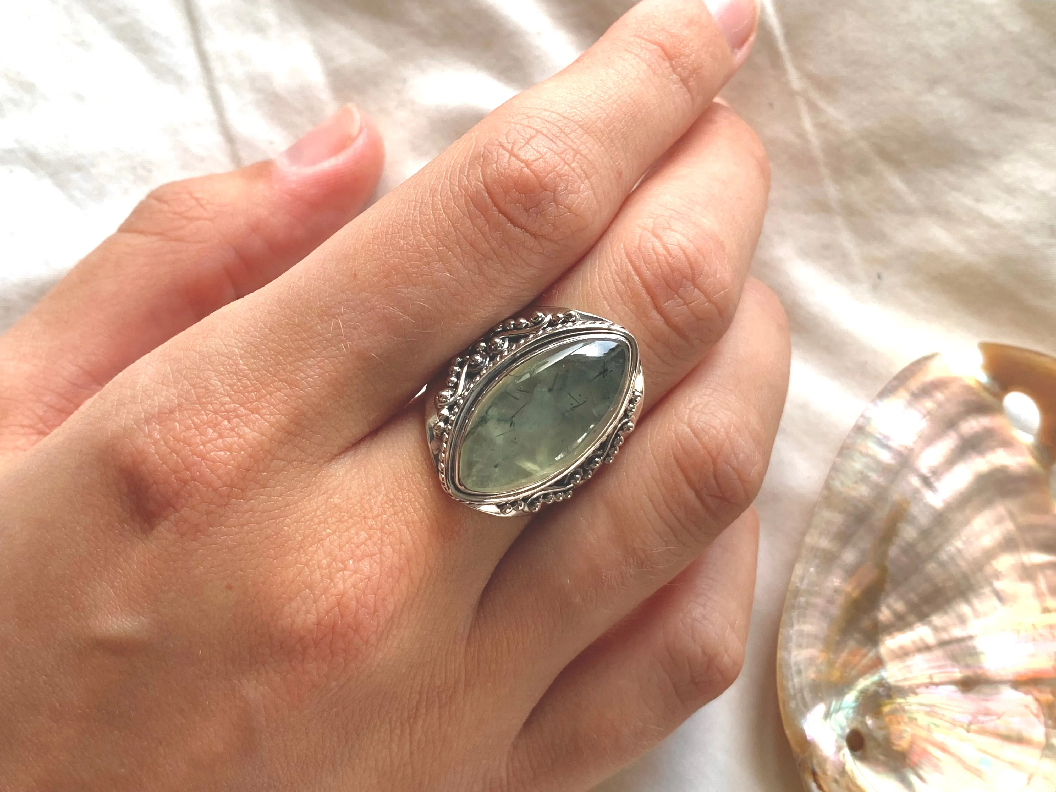 Prehnite Kai Ring