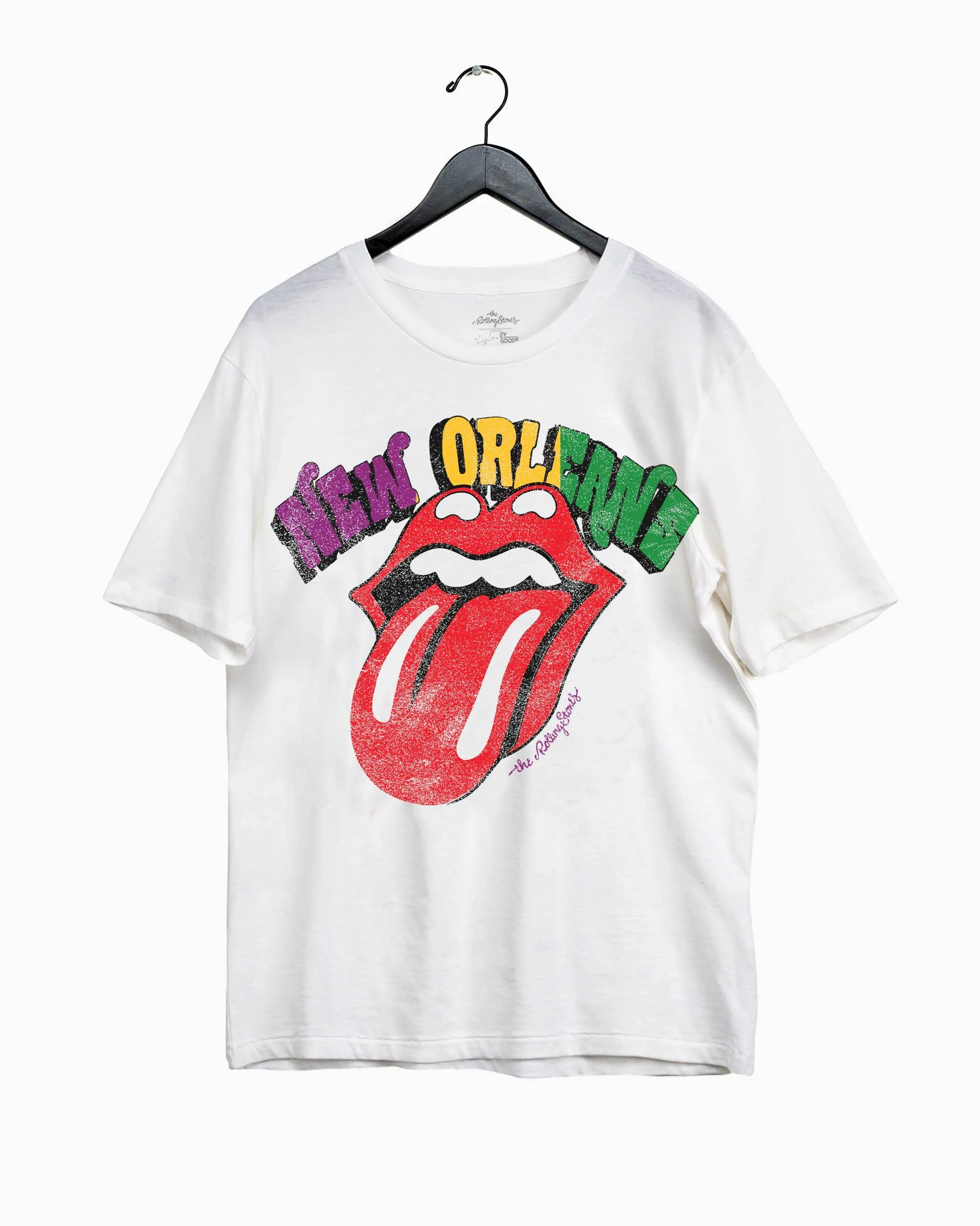 Rolling Stones New Orleans Flag Rocker White Tee