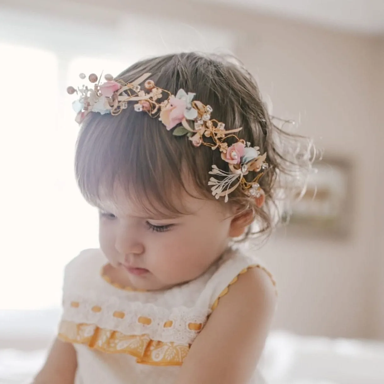 Rose Gold Flower Hair Garland