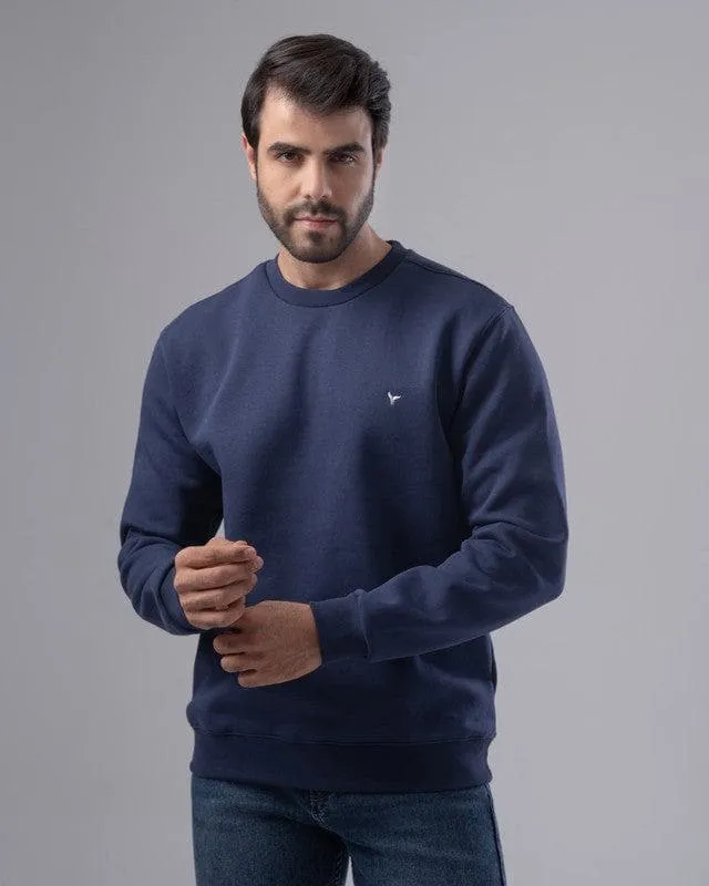 ROUND-NECK SWEATSHIRT - NAVY