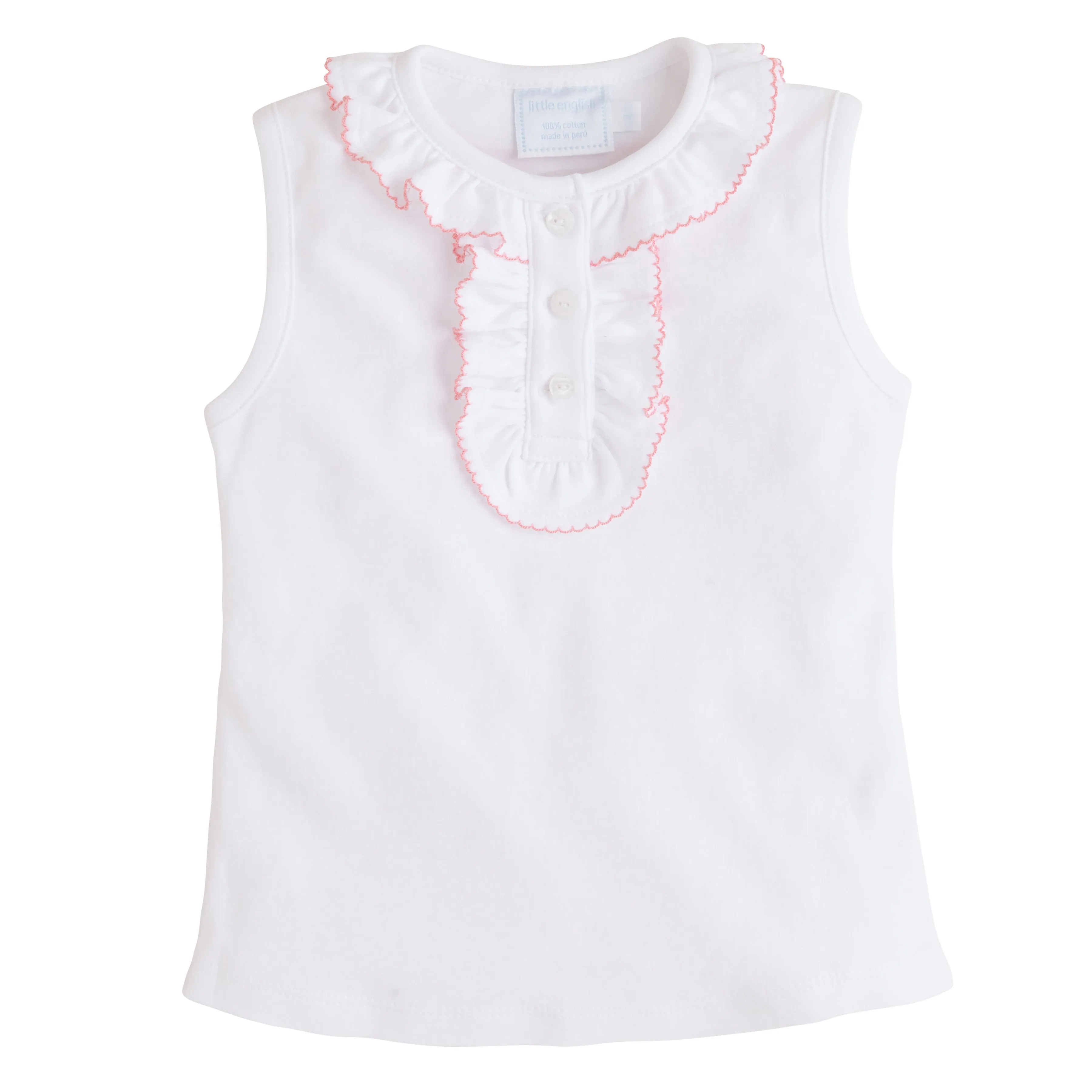 Ruffled Henley - Light Pink