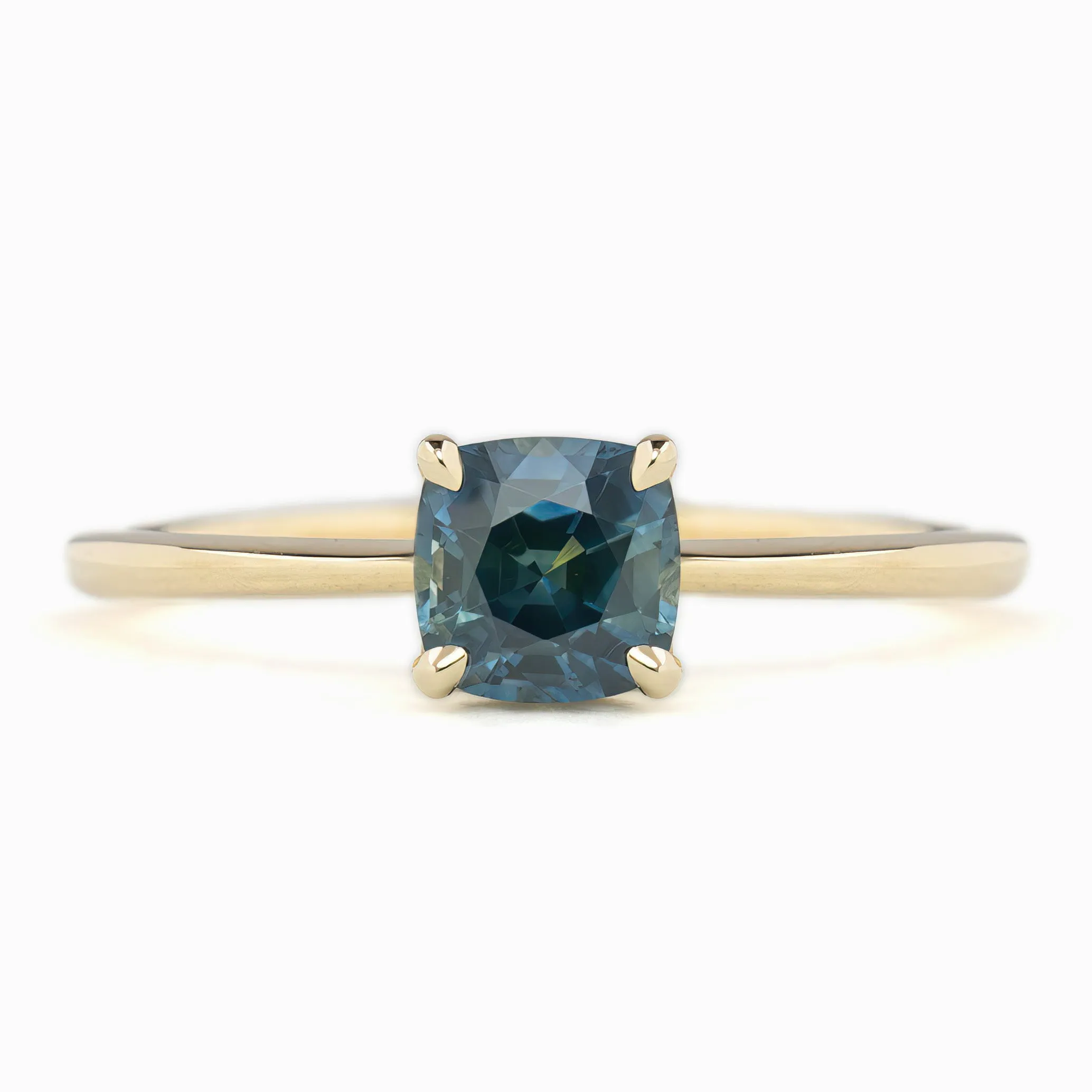 Sara Ring 0.81ct Teal Blue Montana Sapphire, 14K Yellow Gold (One of a kind)