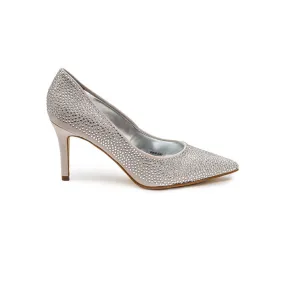 Scallop Edge Satin Diamante Pointed Pump BWR 040