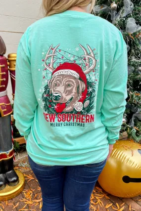 Sew Southern Christmas Logo Graphic Tee, Long Sleeve