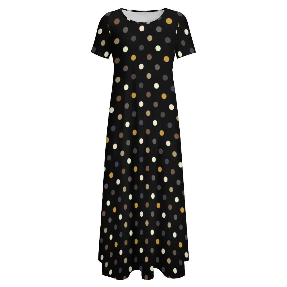 Short Sleeve Round-Neck Long Dress Round neck short sleeve dress