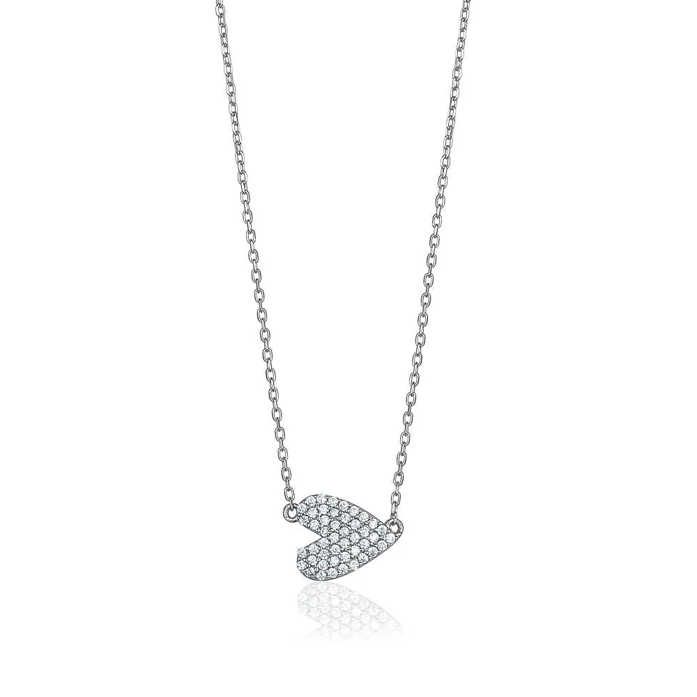 SIDE HEART CRYSTAL NECKLACE