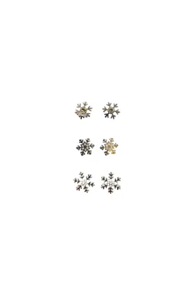 Silver Snowflake Earring Set