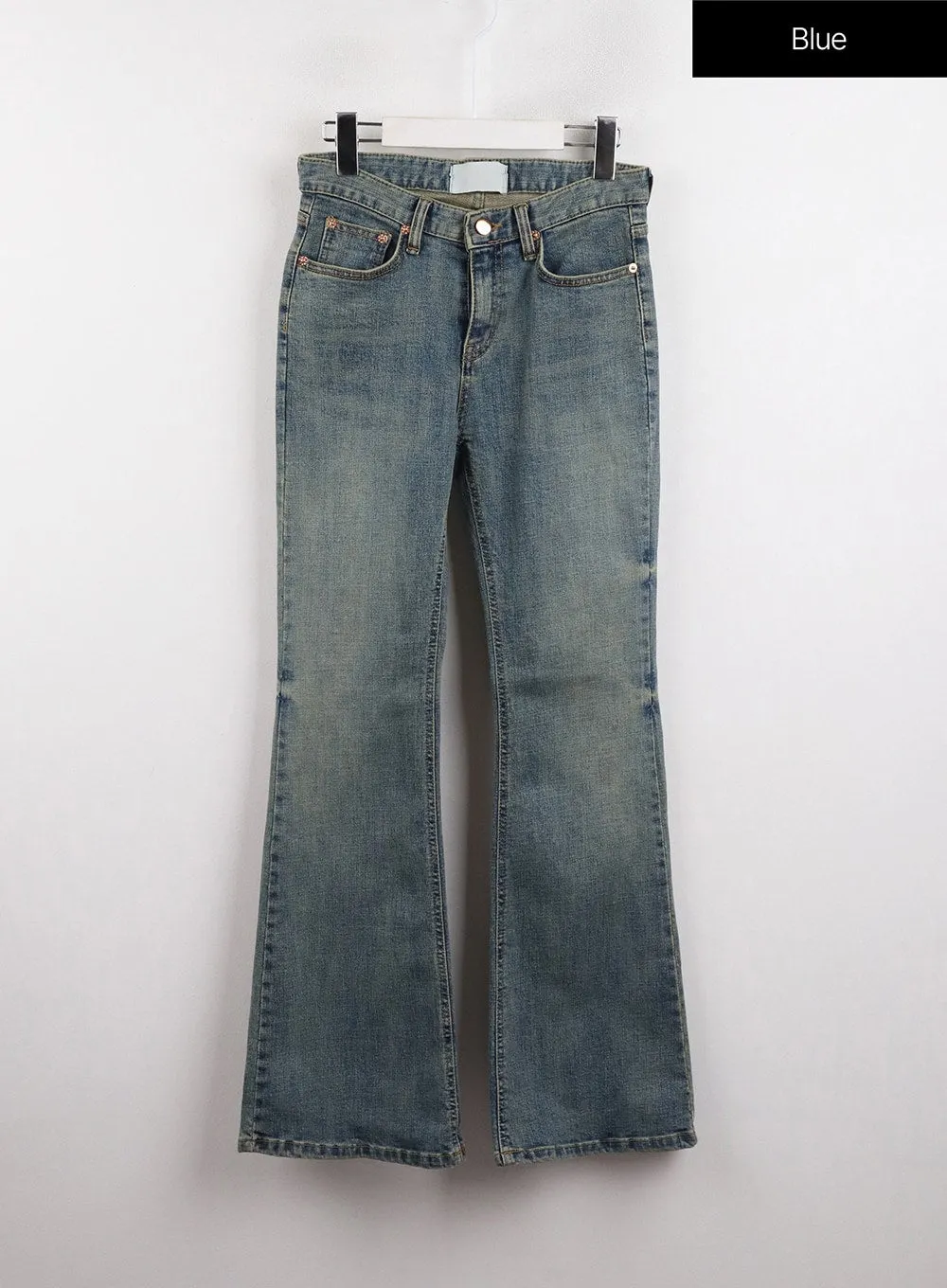 Slim Fit Washed Bootcut Jeans CJ416