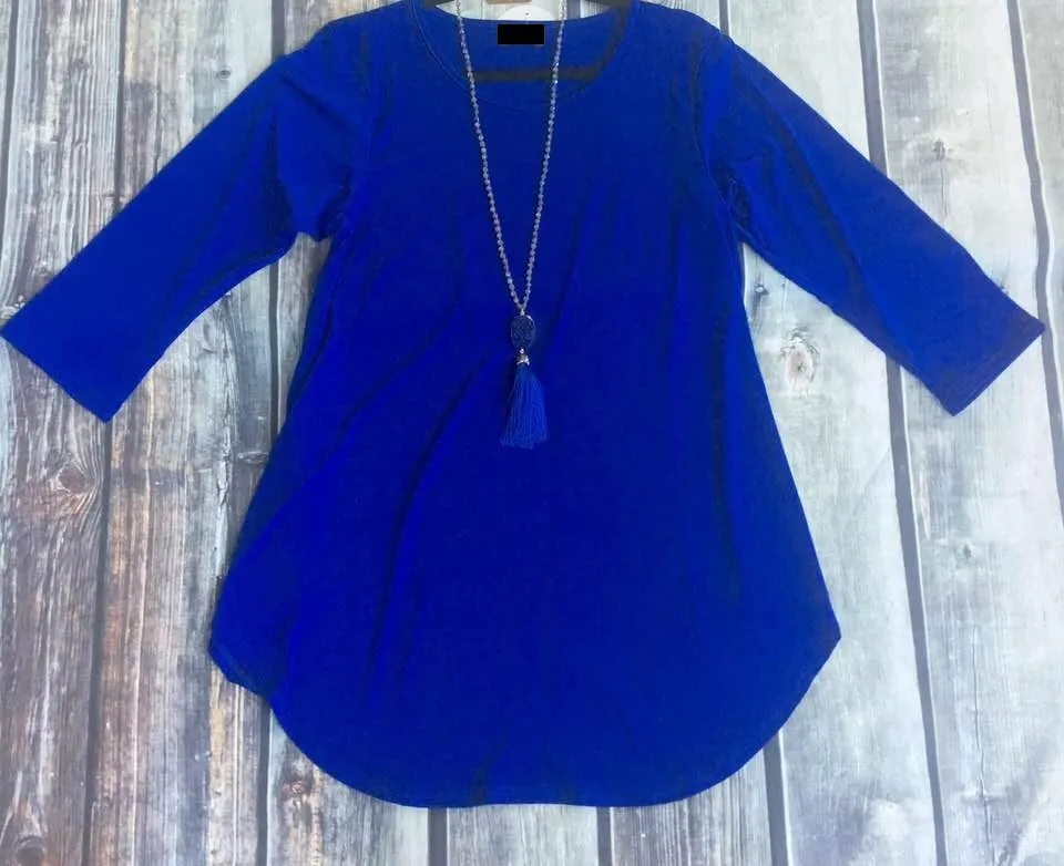 Small/Medium :  Blue Scoop Tunic