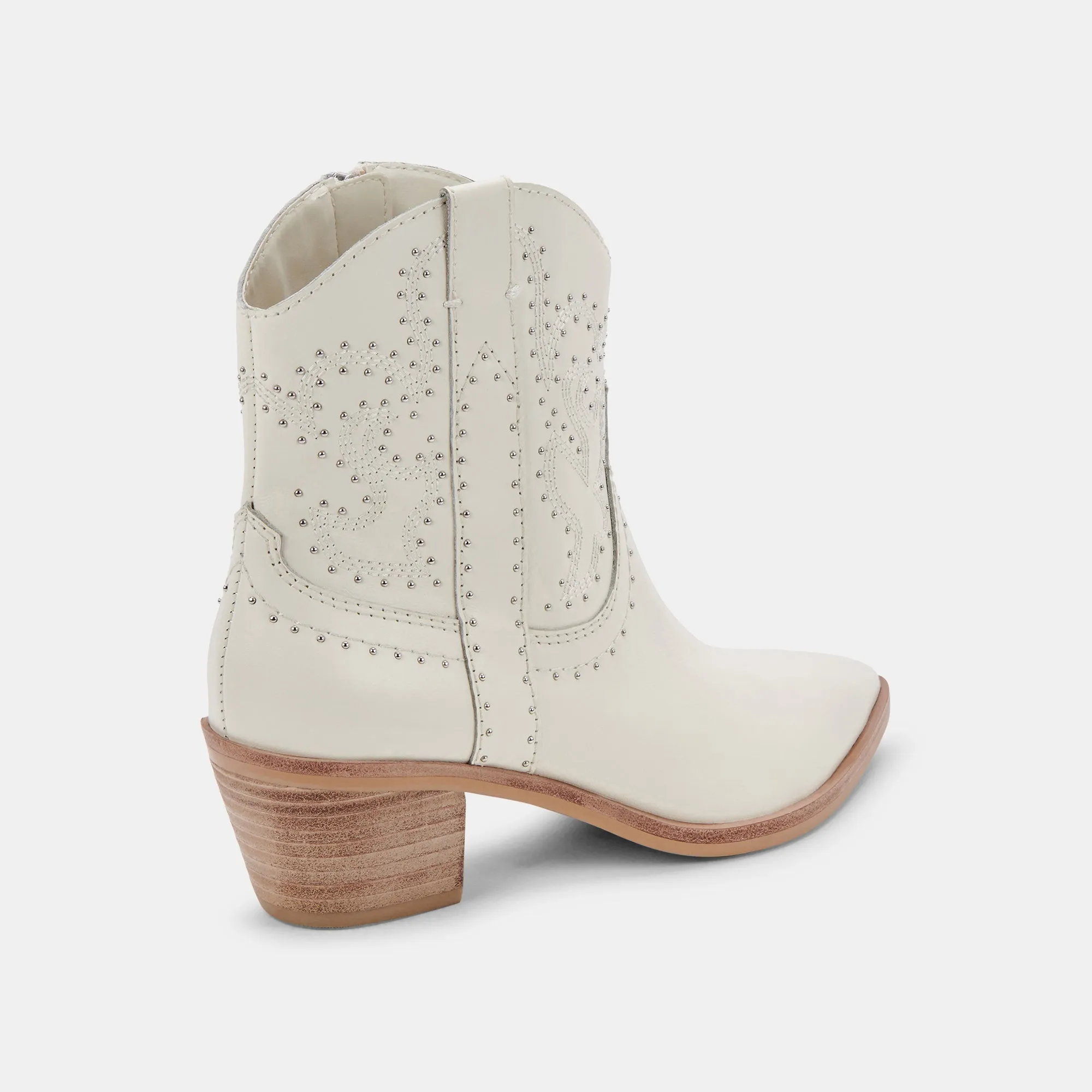 SOLOW STUD BOOTIES OFF WHITE LEATHER - re:vita