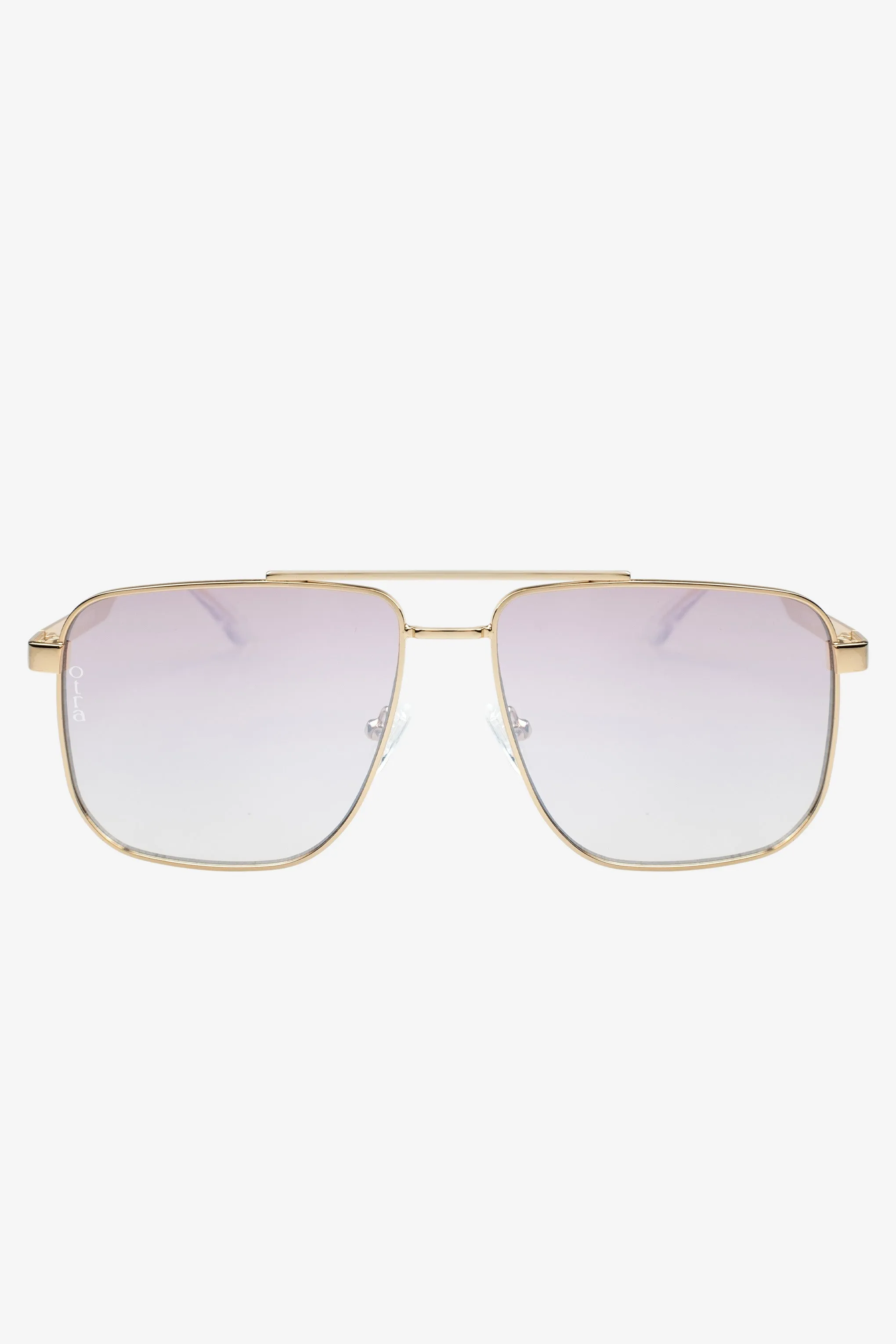 Sorrento | Otra Gold Oversized Pink Tinted Sunglasses