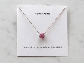 Soulsilk - Raw Pink Tourmaline Necklace Card