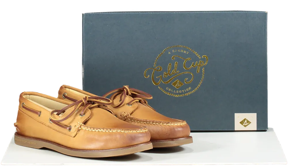 SPERRY Brown Gold Cup Authentic Original Boat Shoes Bnib UK 8 EU 42 👞