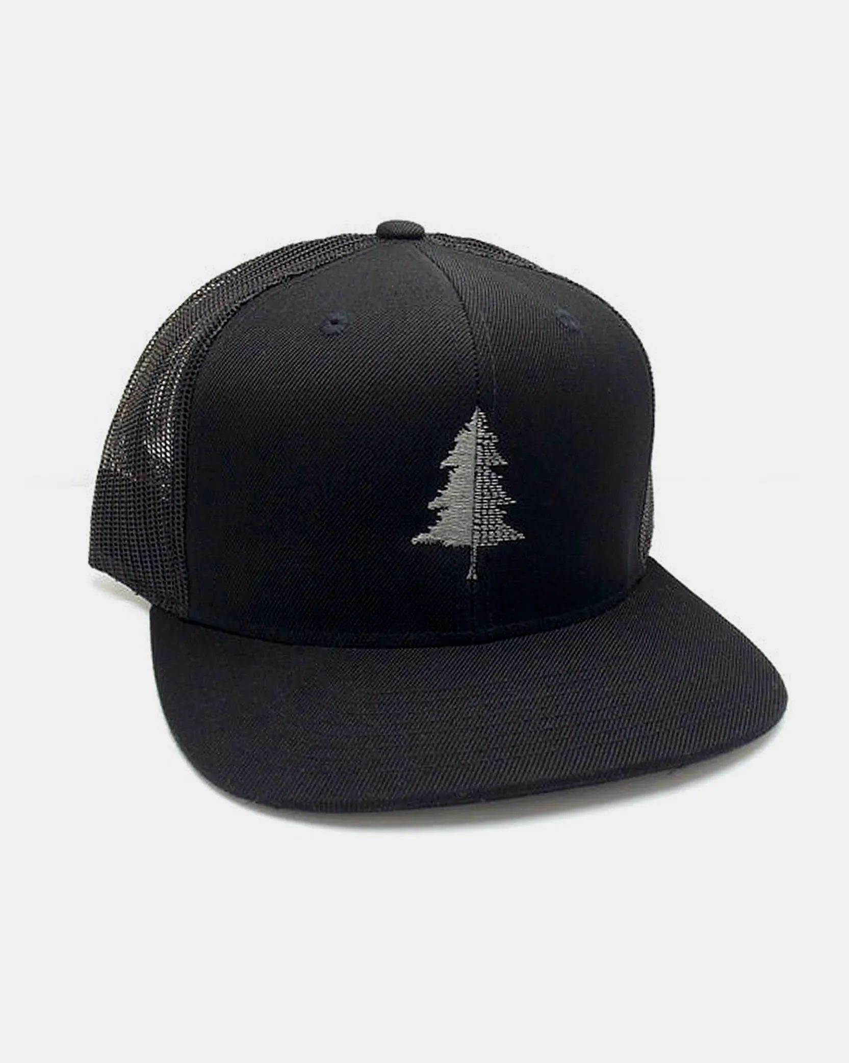 Split Tree Black Trucker Hat