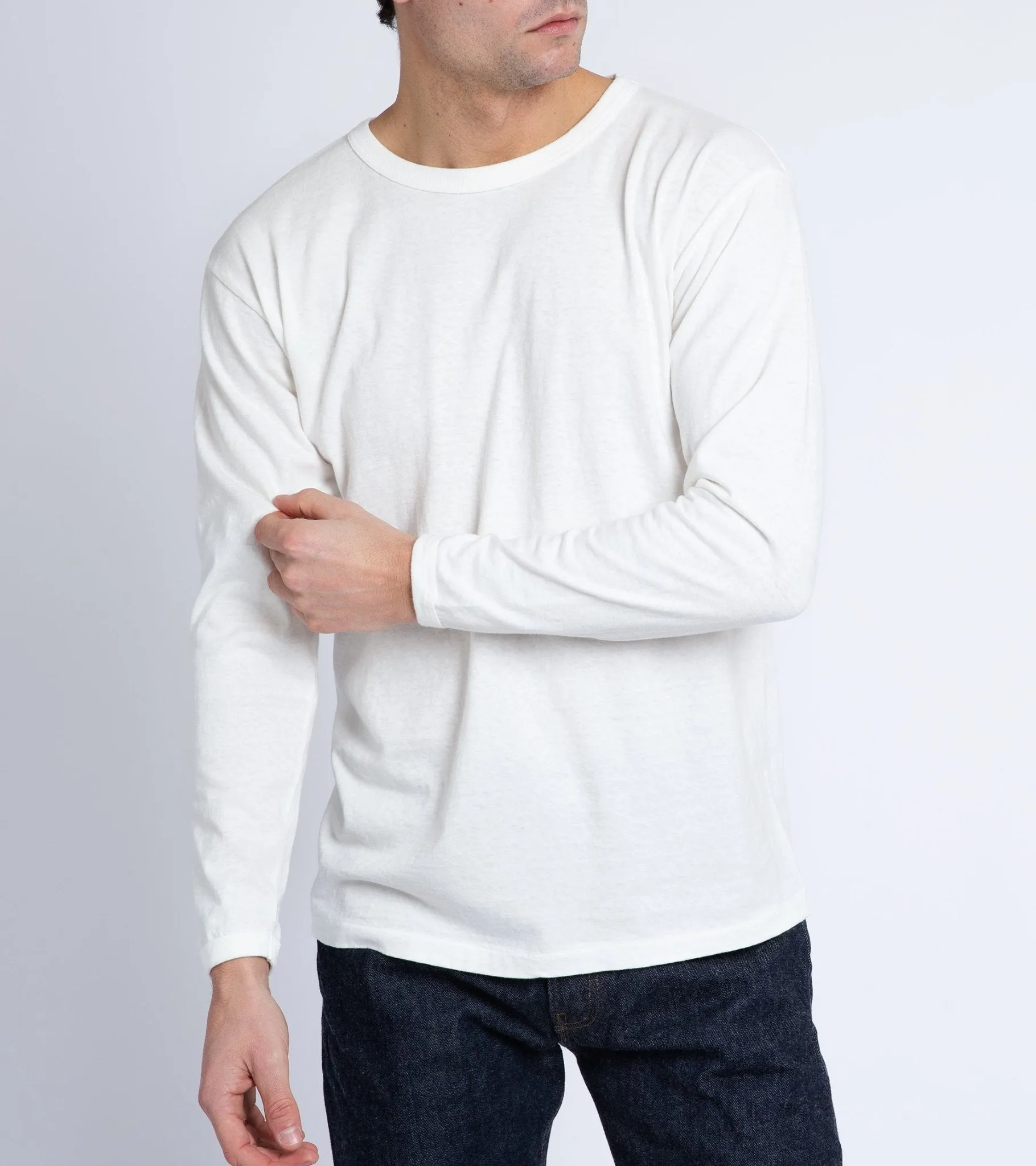 Sunray Sportswear Haleiwa Long Sleeve Cotton T-Shirt: Off White