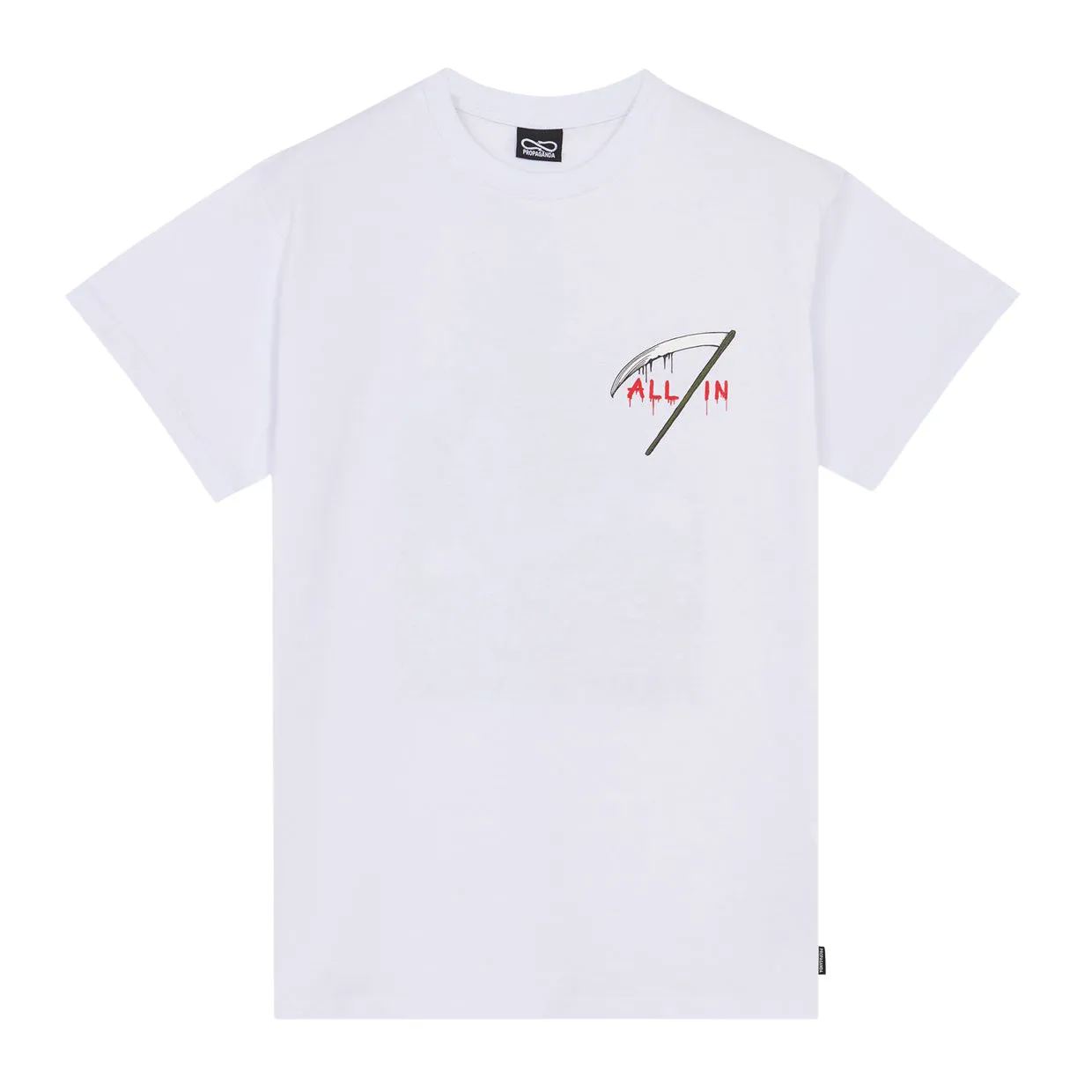 T-shirt Uomo Propaganda Death Card Bianco