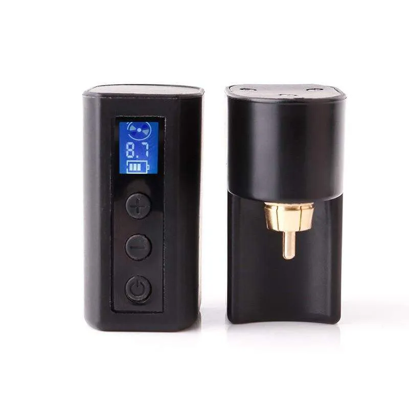 Tattoo Mini Wireless Power Tattoo Battery Pack with LCD Screen For Tattoo Rotary Machine Pen RCA/DC Tattoo Power Supply