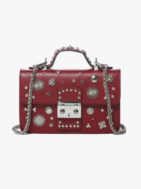 The Hollywood Small Leather Bag Burgundy