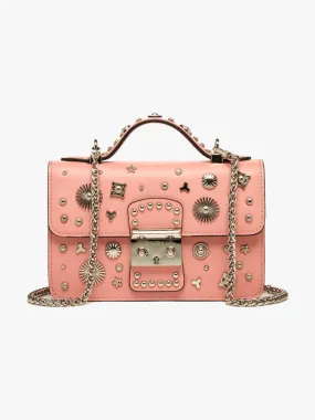 The Hollywood Small Leather Bag Pale Pink