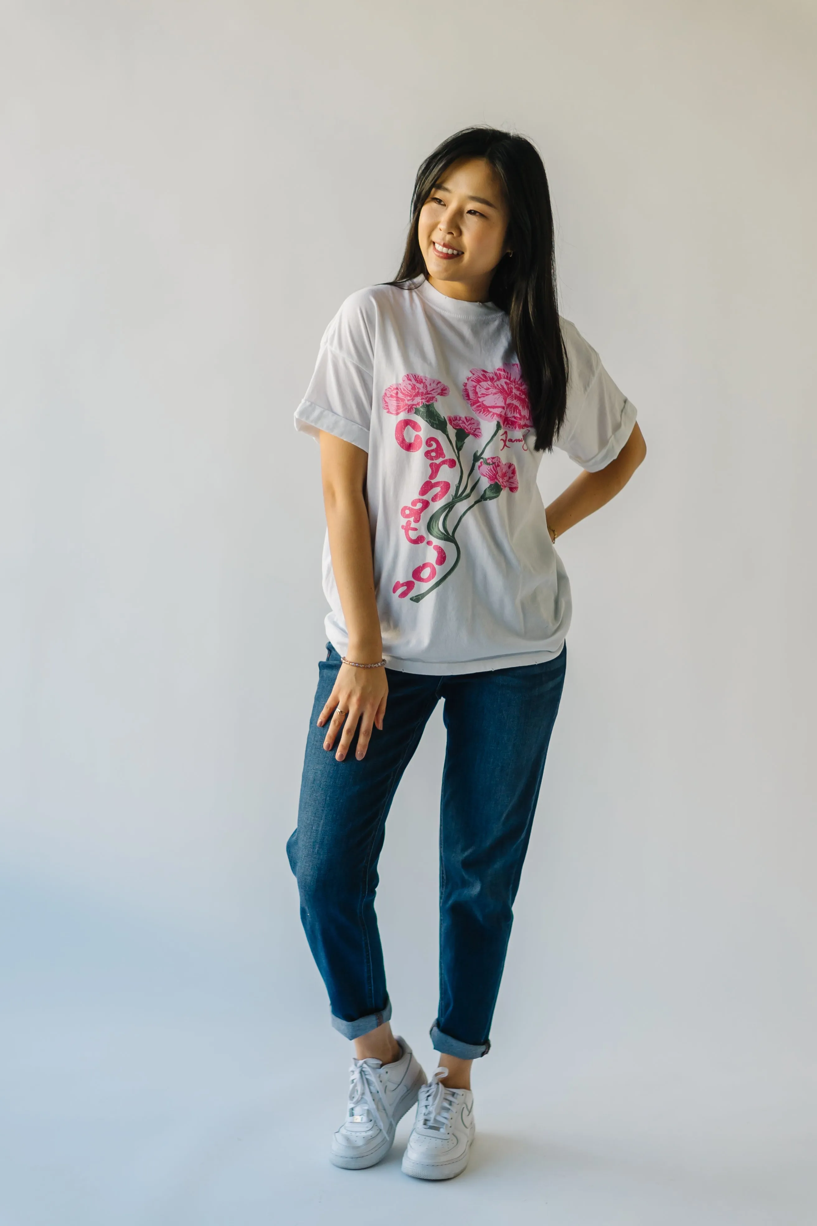 The January Carnation Tee in Vintage White