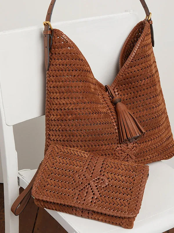 The Neeson Tassel Hobo in Cedar Suede