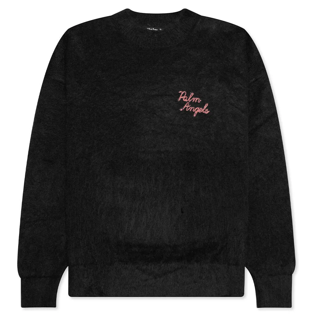 The Palm Sweater Intarsia - Black/Fuchsia