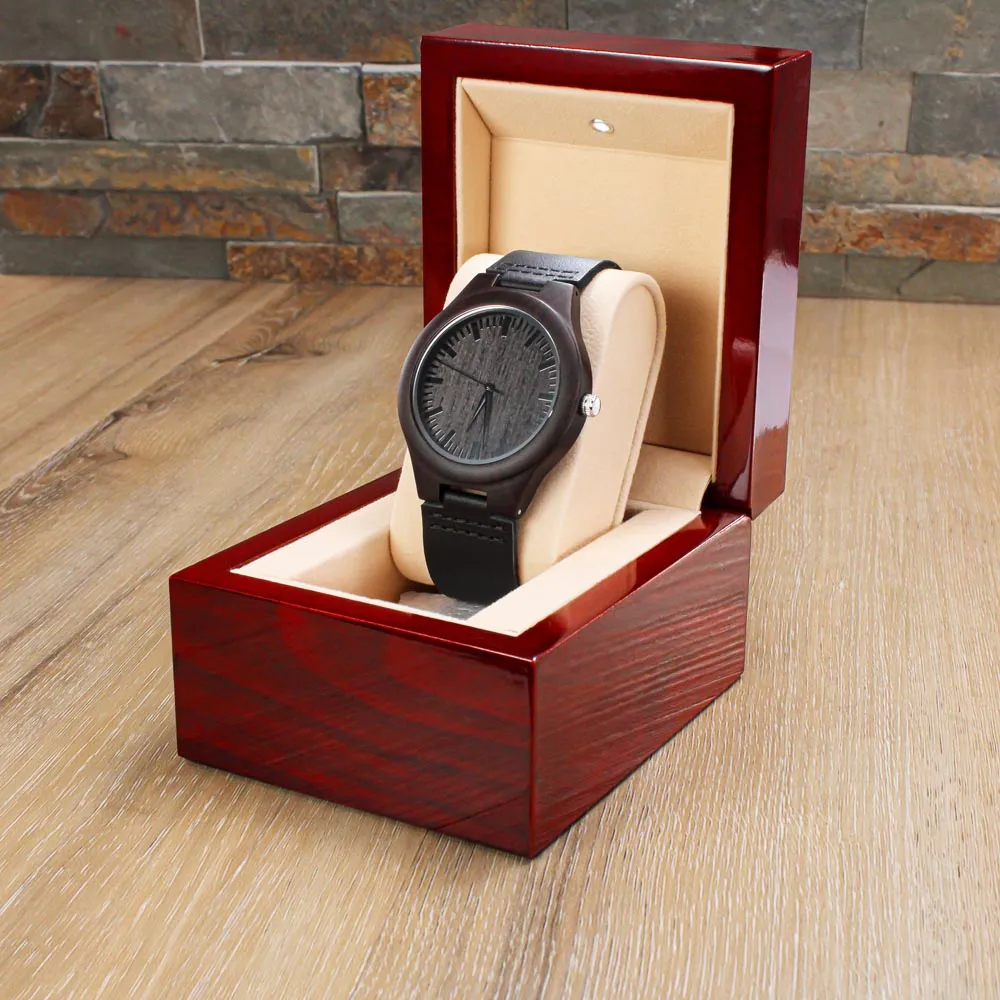 To My King I Love You, Gift from Wife Engraved Wooden Watch