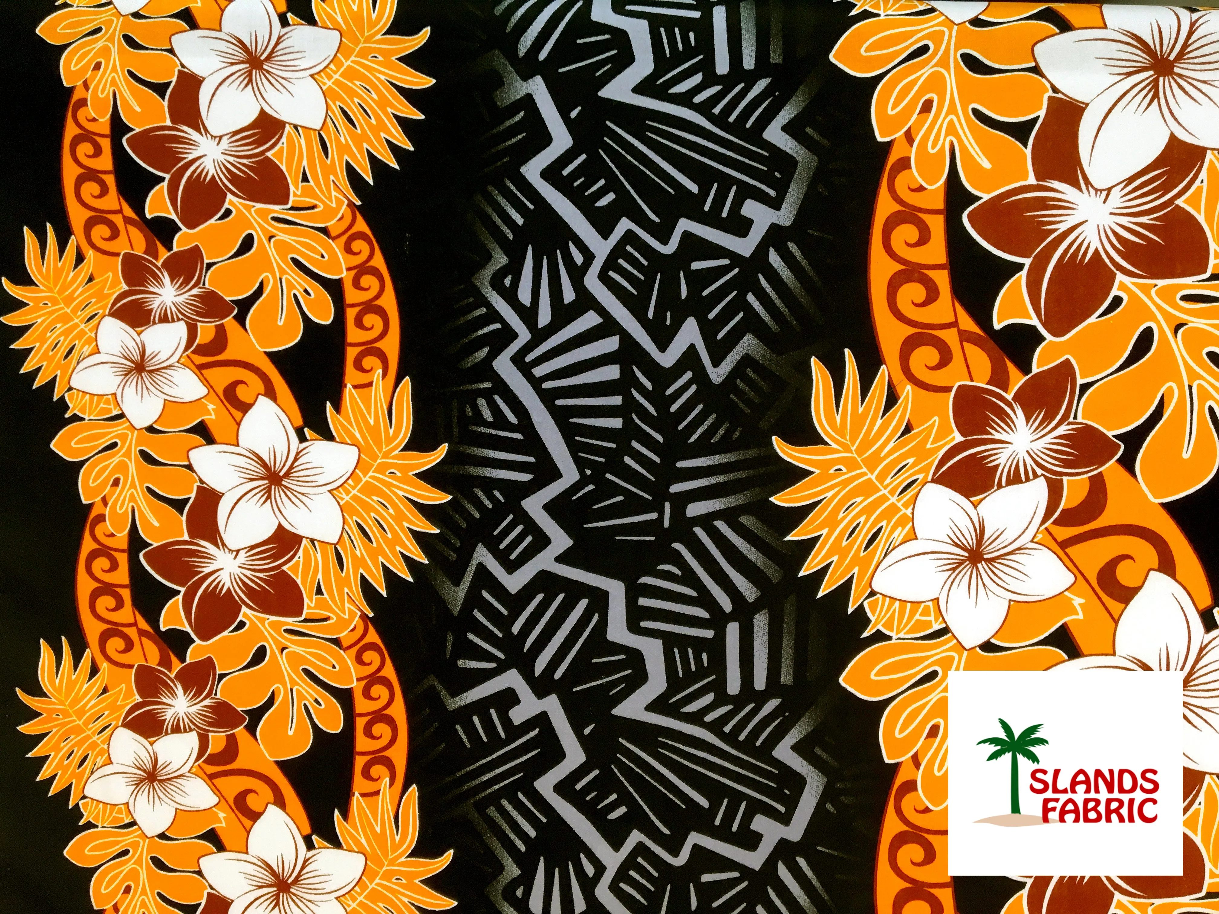 Triple Tropical Border Fabric | Rayon