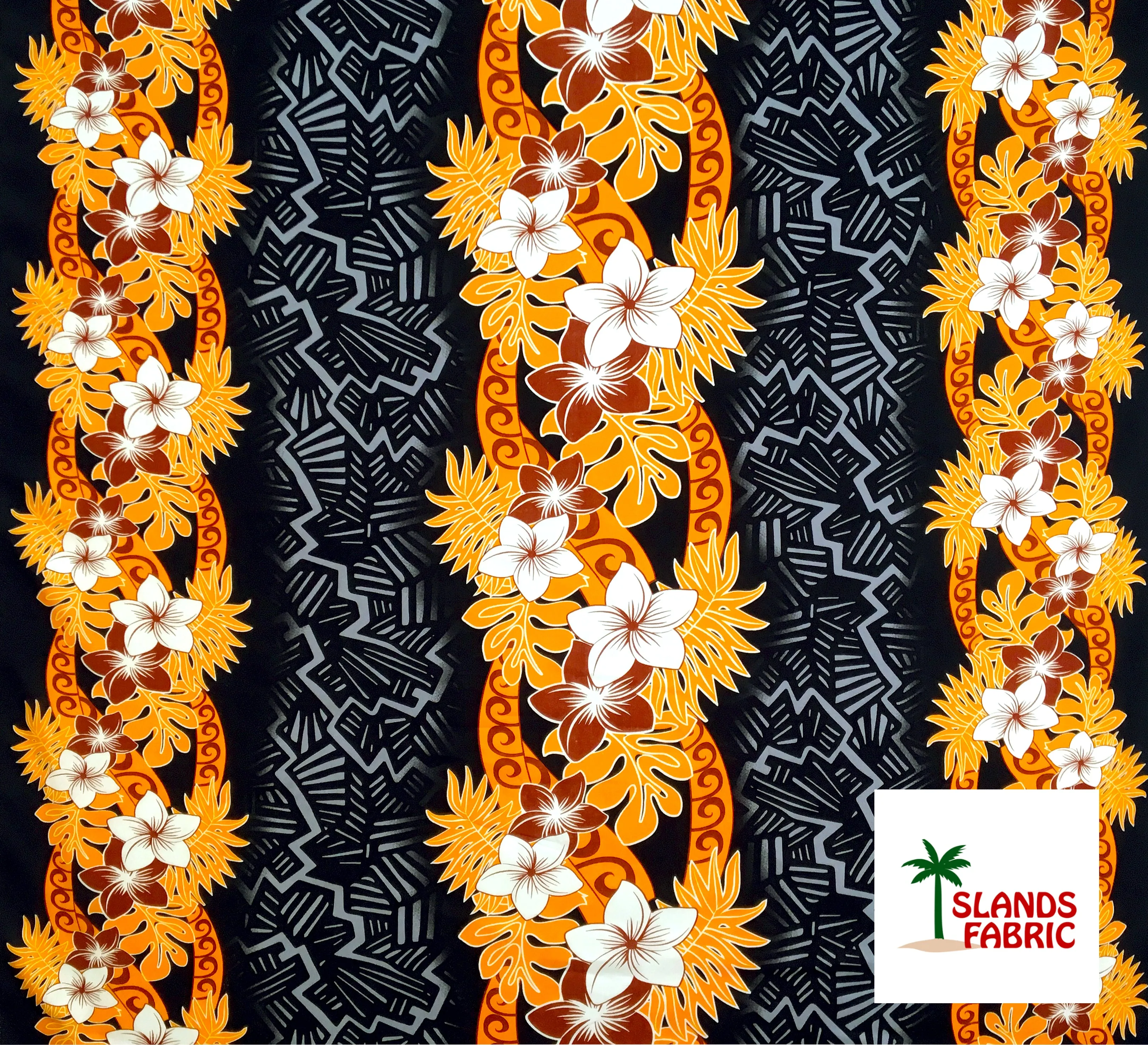 Triple Tropical Border Fabric | Rayon