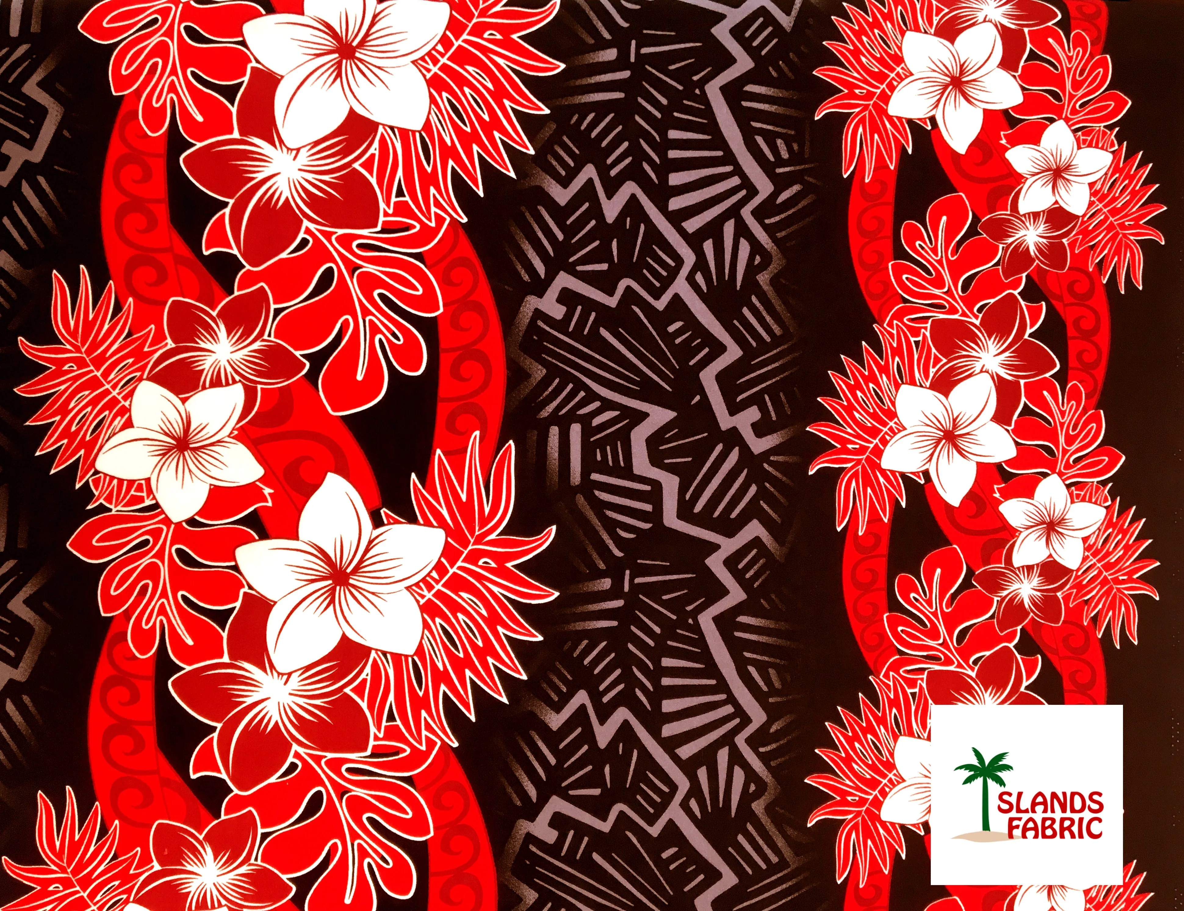 Triple Tropical Border Fabric | Rayon