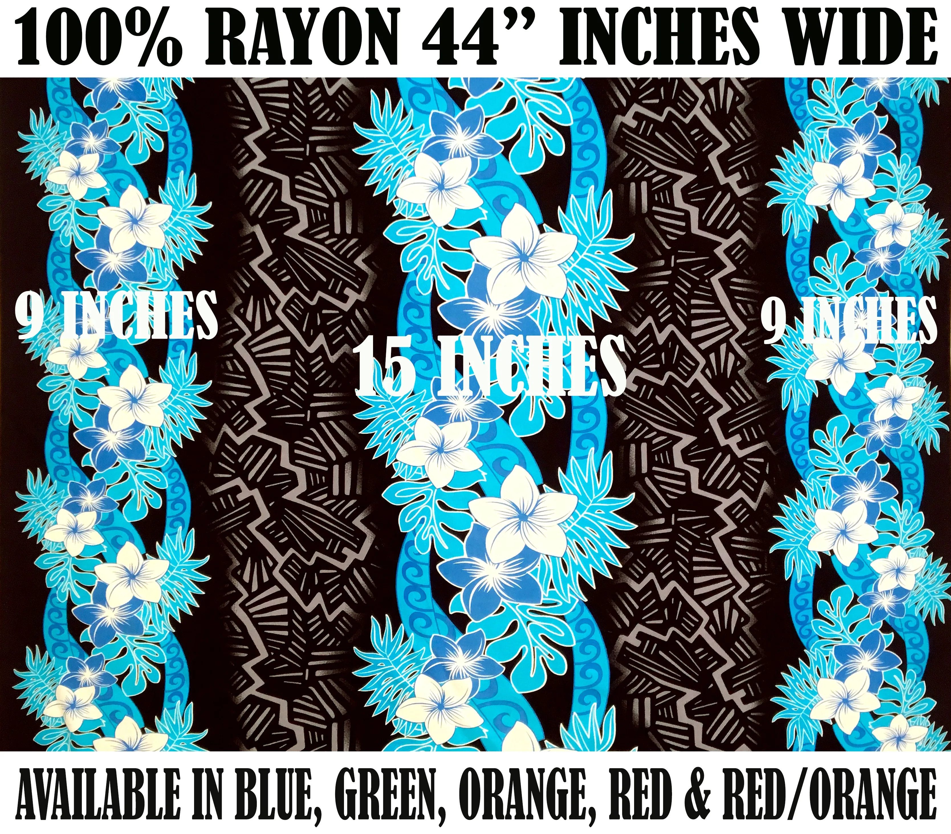 Triple Tropical Border Fabric | Rayon