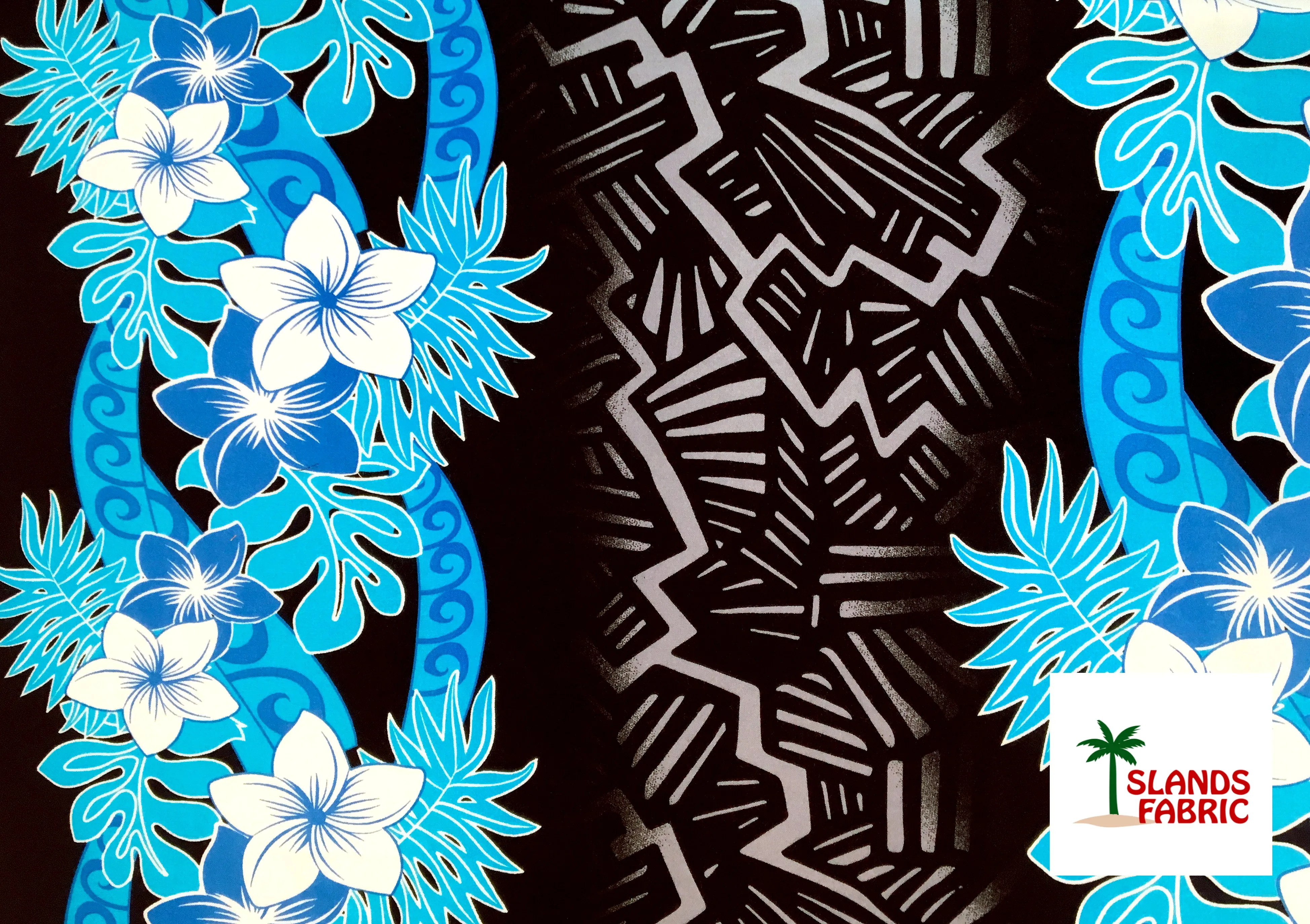 Triple Tropical Border Fabric | Rayon