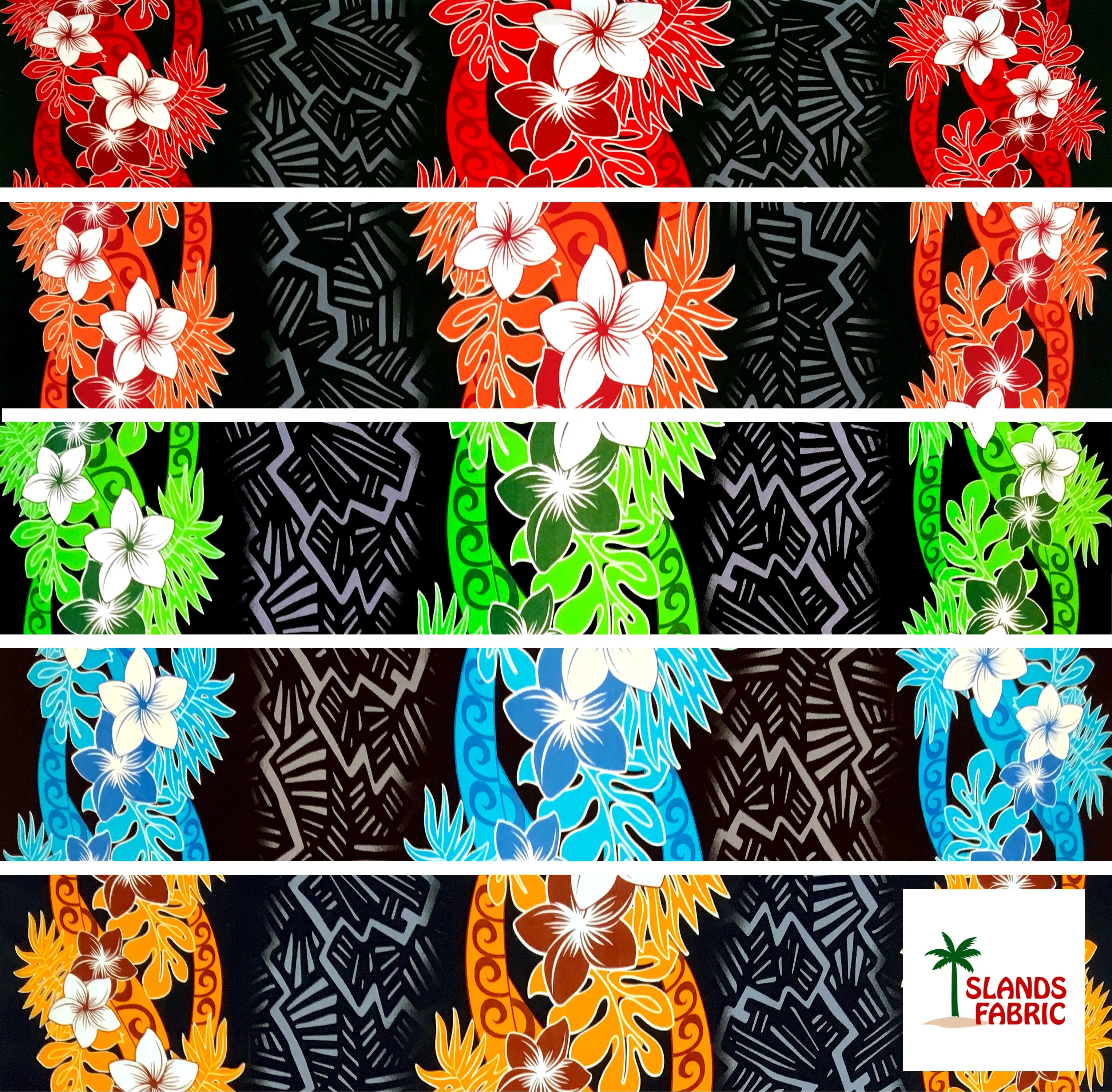 Triple Tropical Border Fabric | Rayon