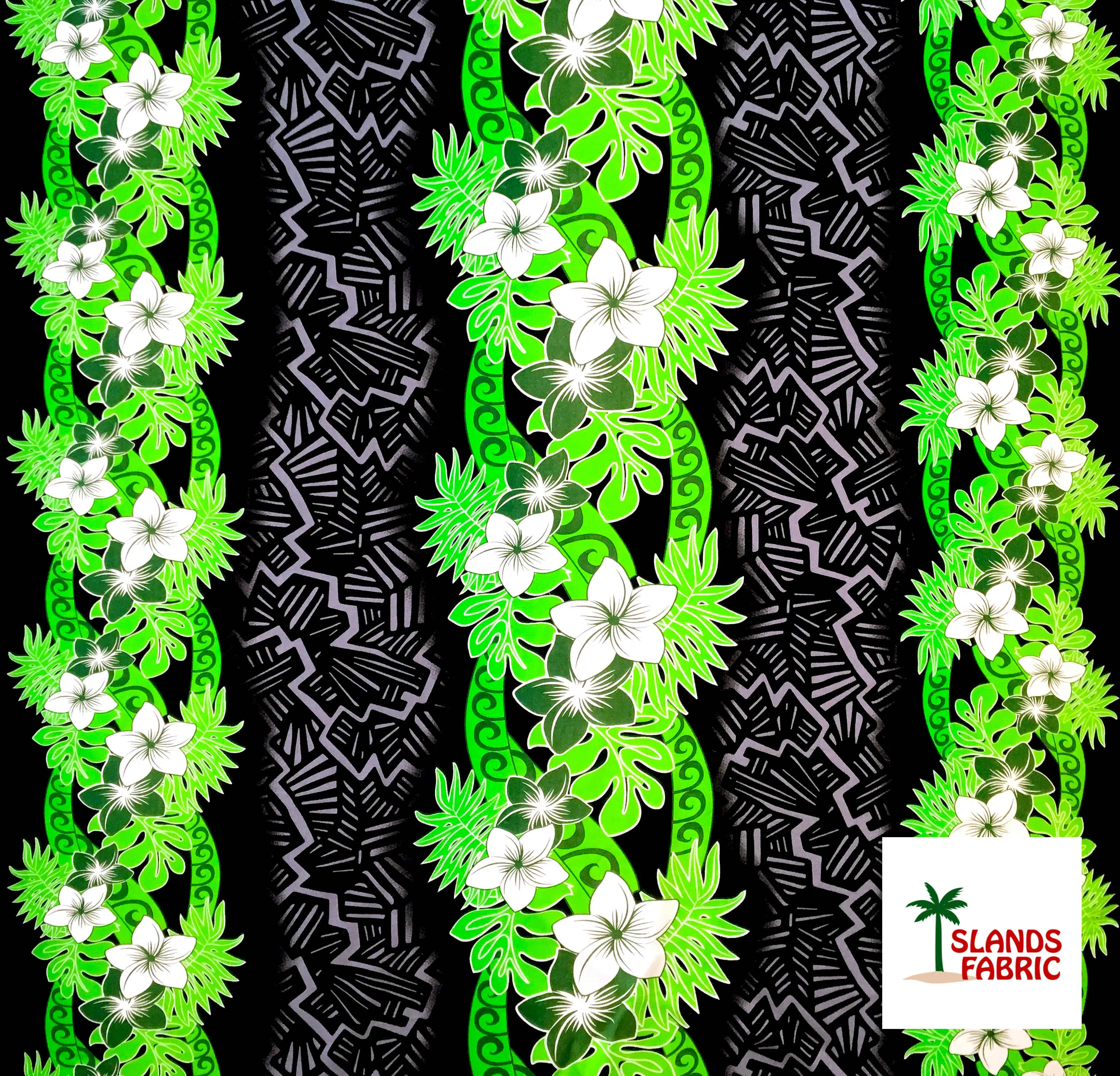 Triple Tropical Border Fabric | Rayon