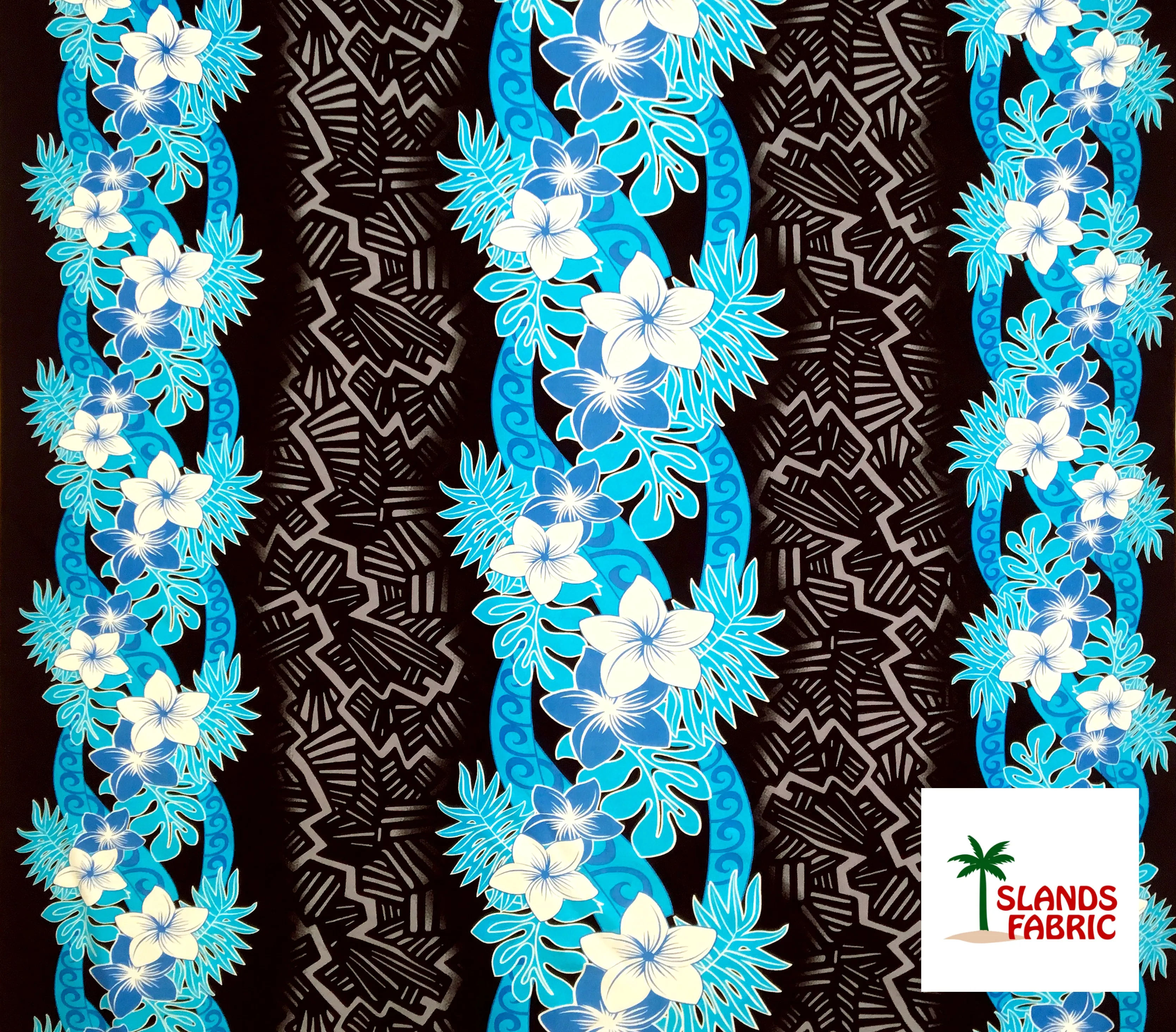 Triple Tropical Border Fabric | Rayon