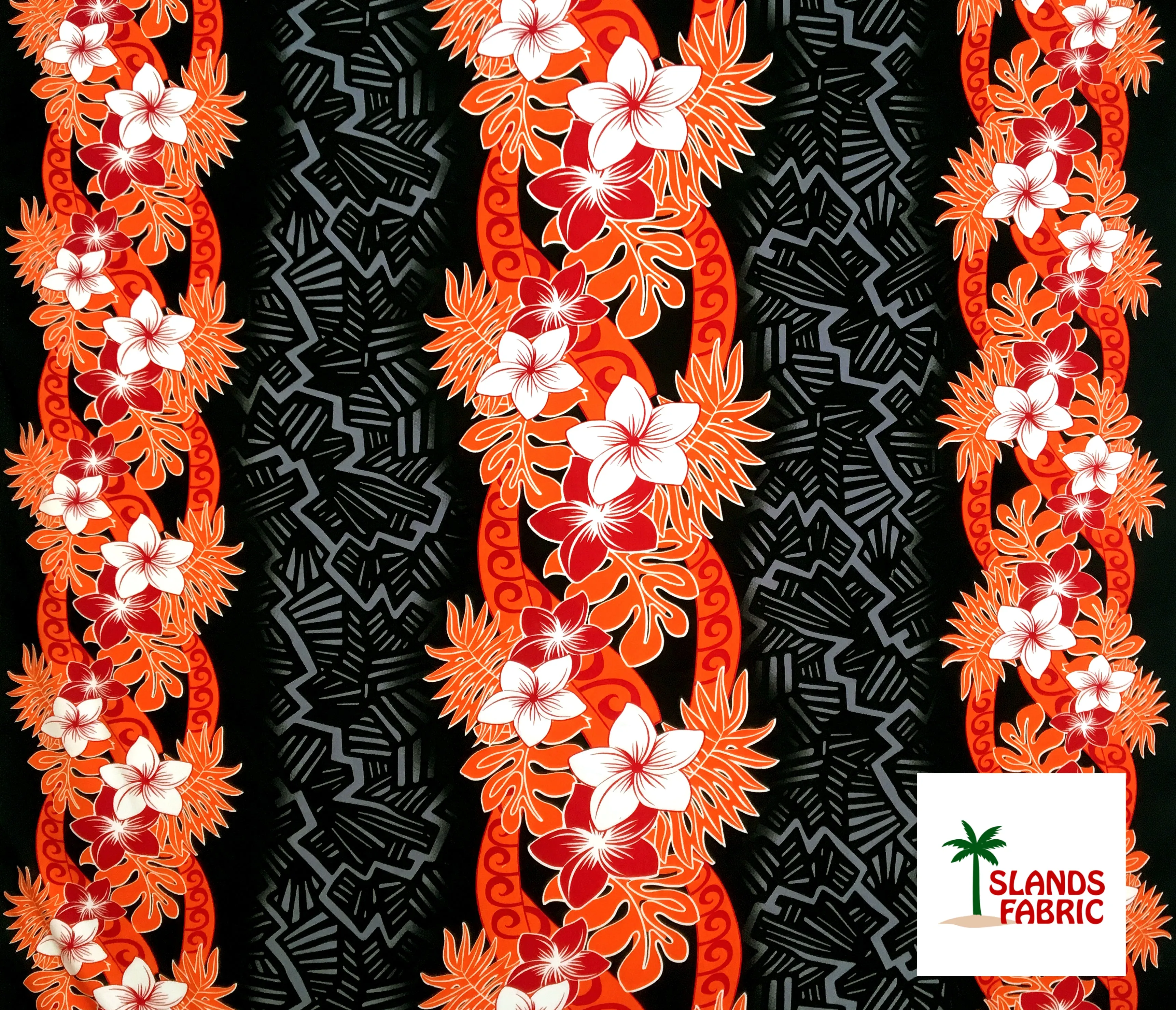 Triple Tropical Border Fabric | Rayon